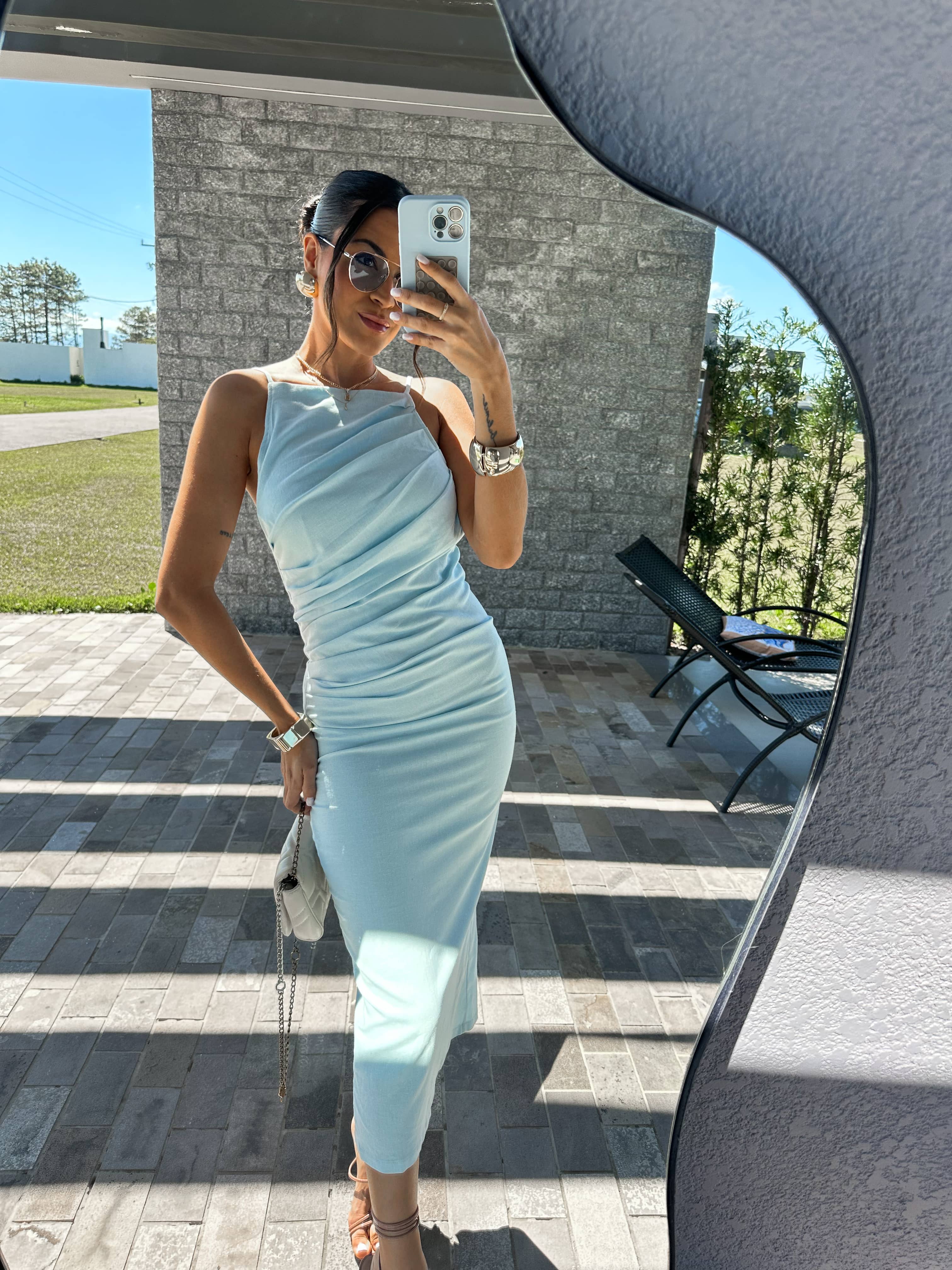 Vestido Azul Midi Liana