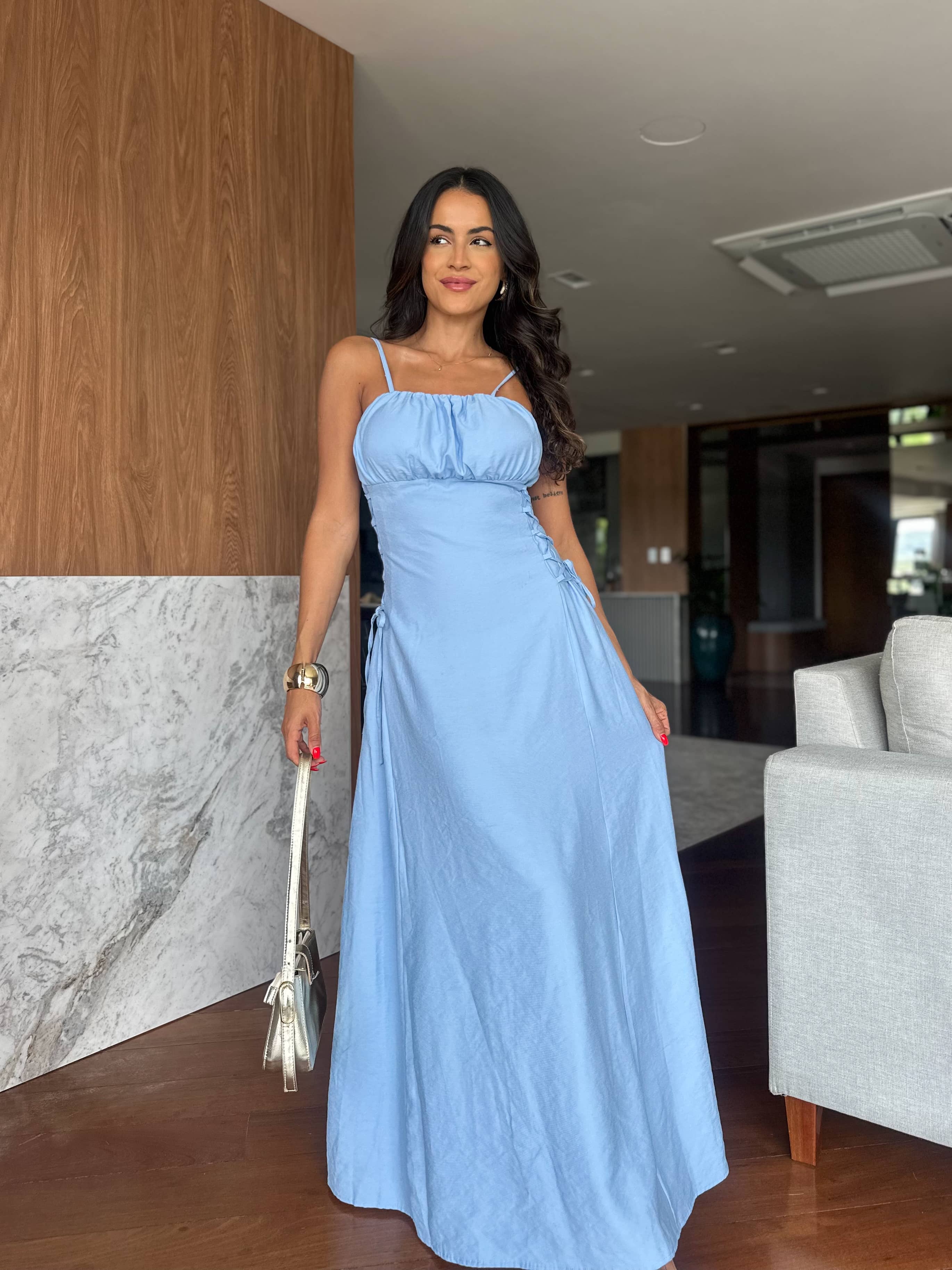 Vestido Azul Tassel