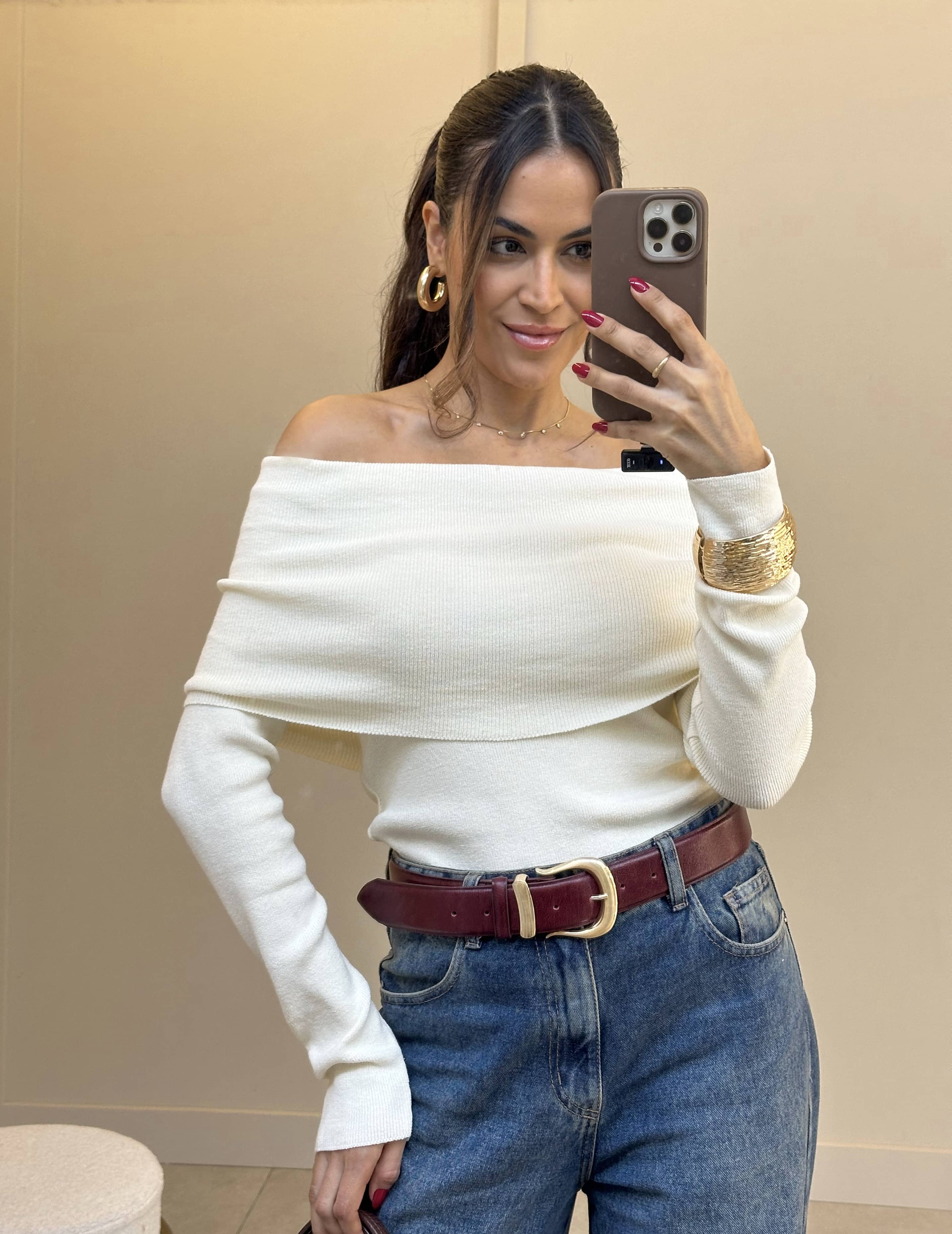Blusa Ombro a Ombro Modal Off Moly