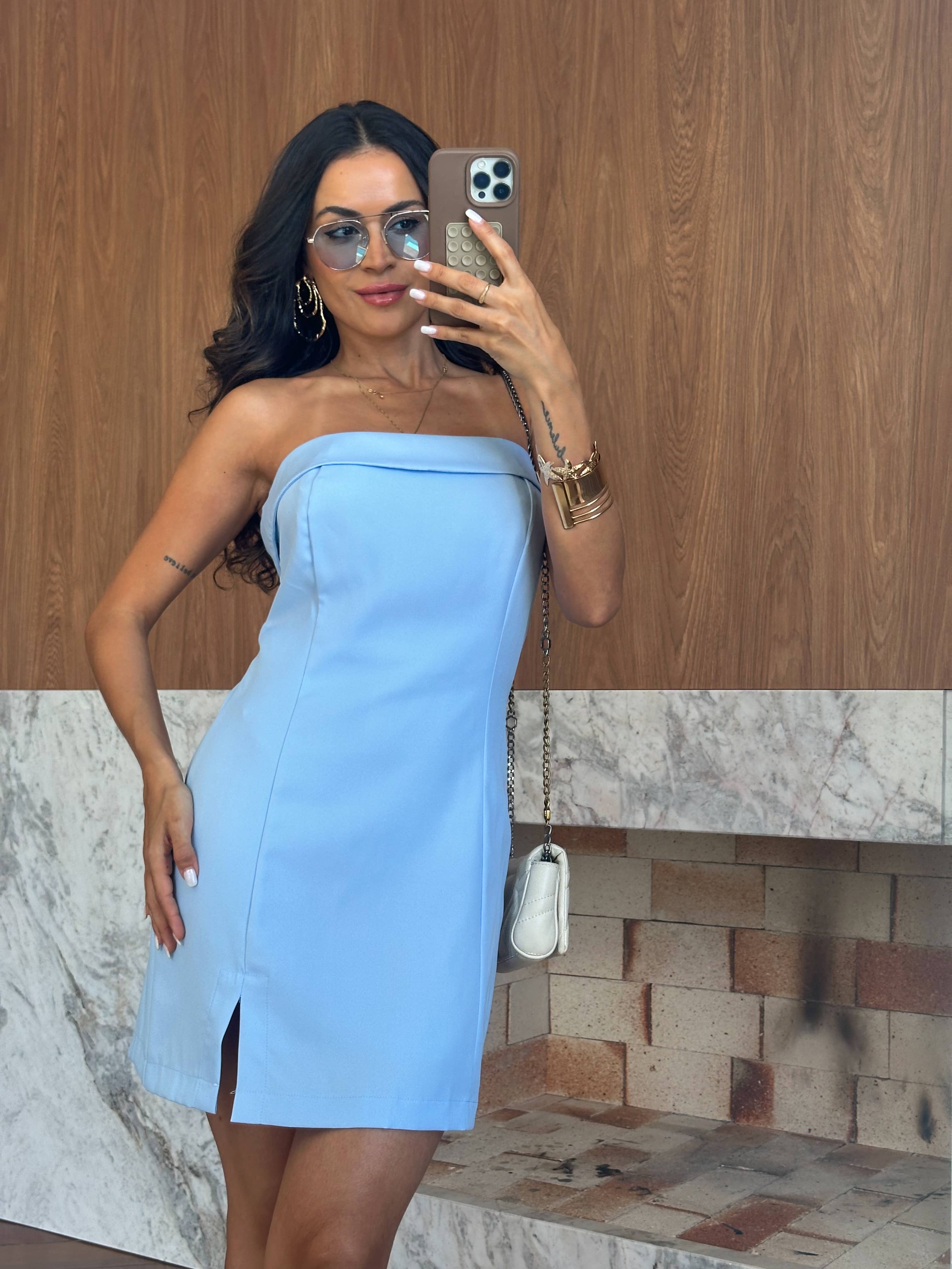 Vestido Curto Azul Eva