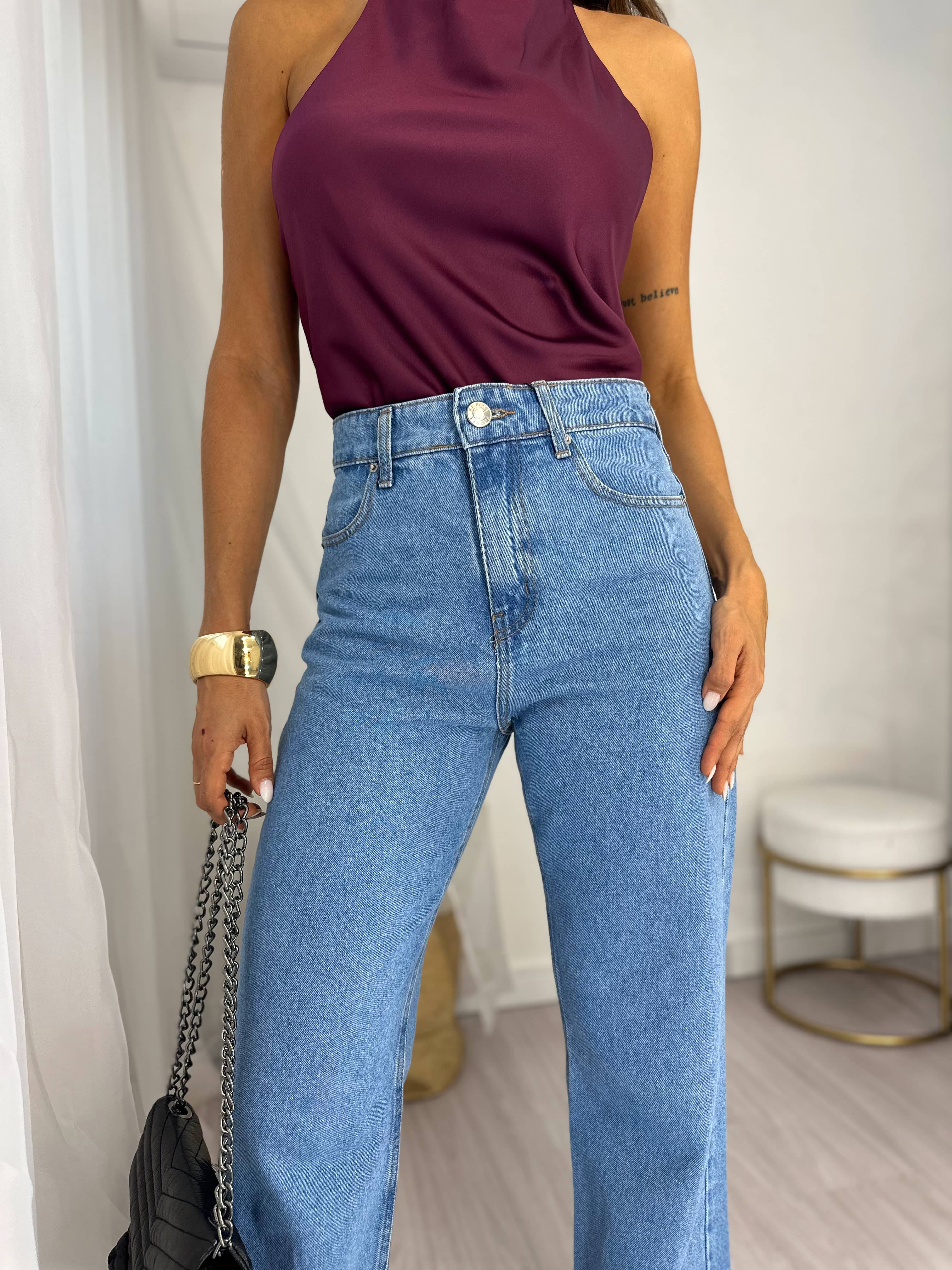 Calça Wide Leg Média Reji