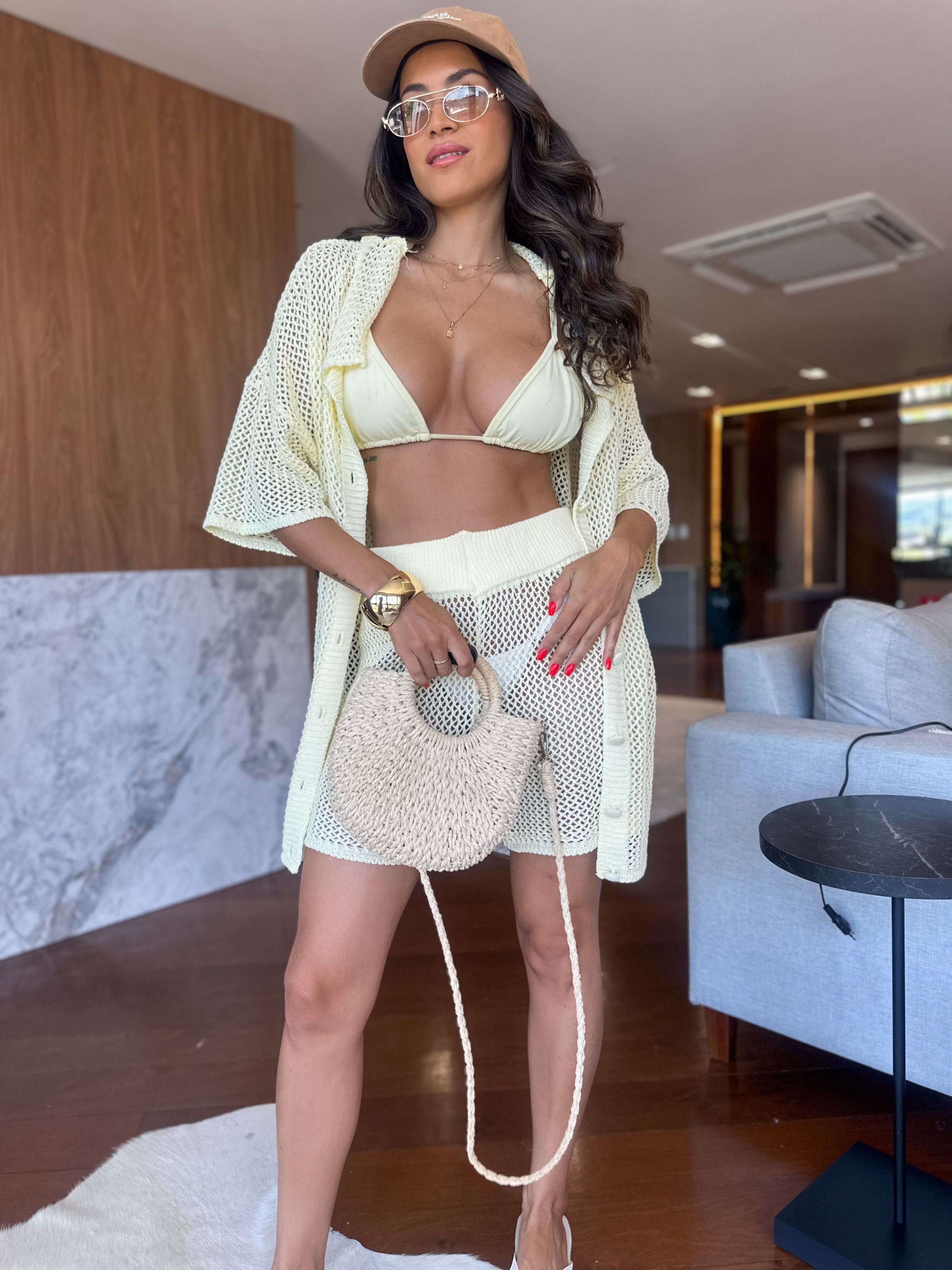Conjunto em Crochê Amarelo Rafa