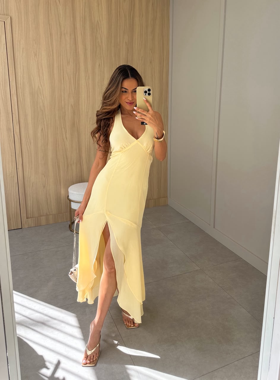 Vestido Midi Amarelo Antonia