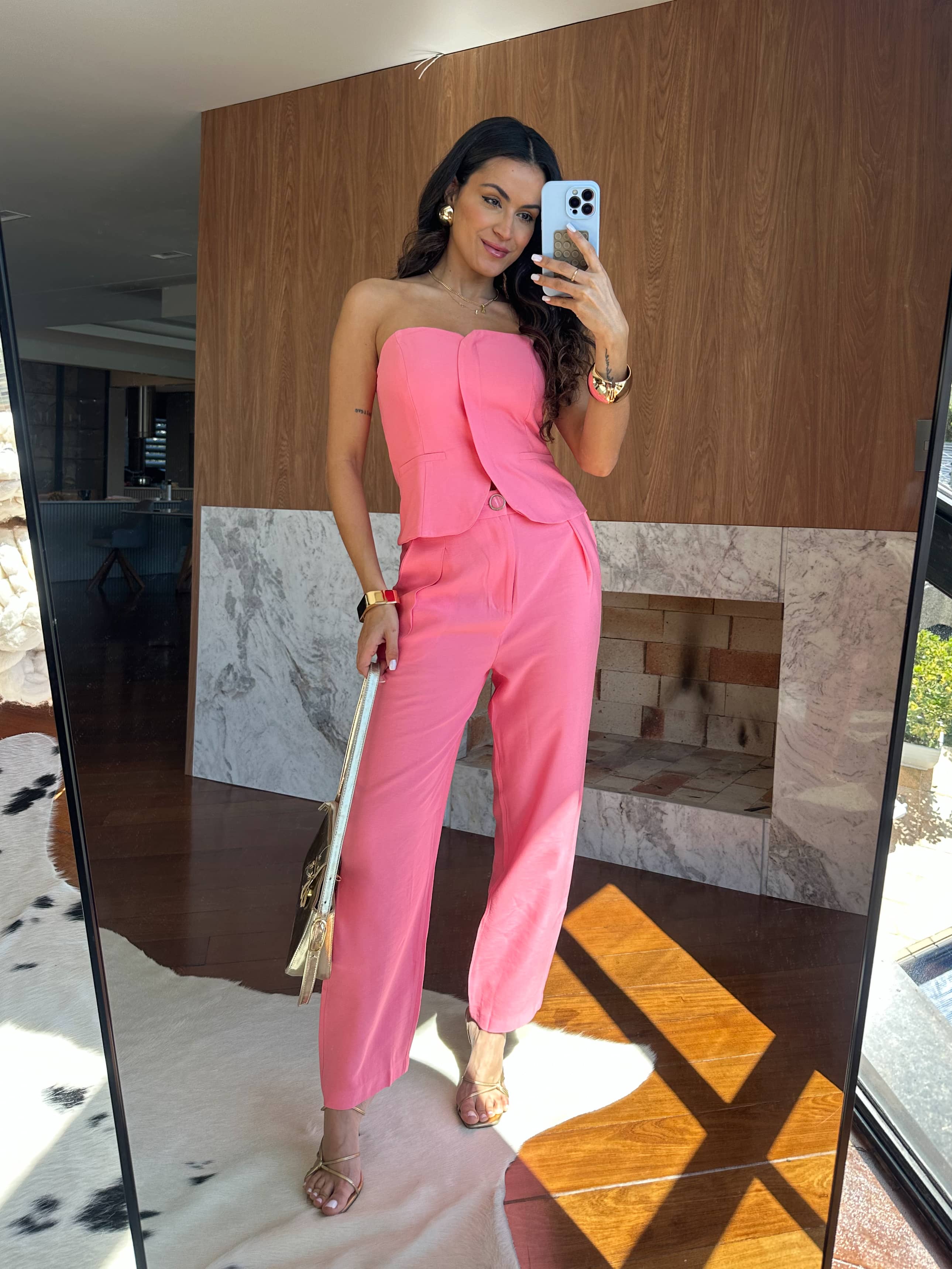 Calça Reta Rosa Vany