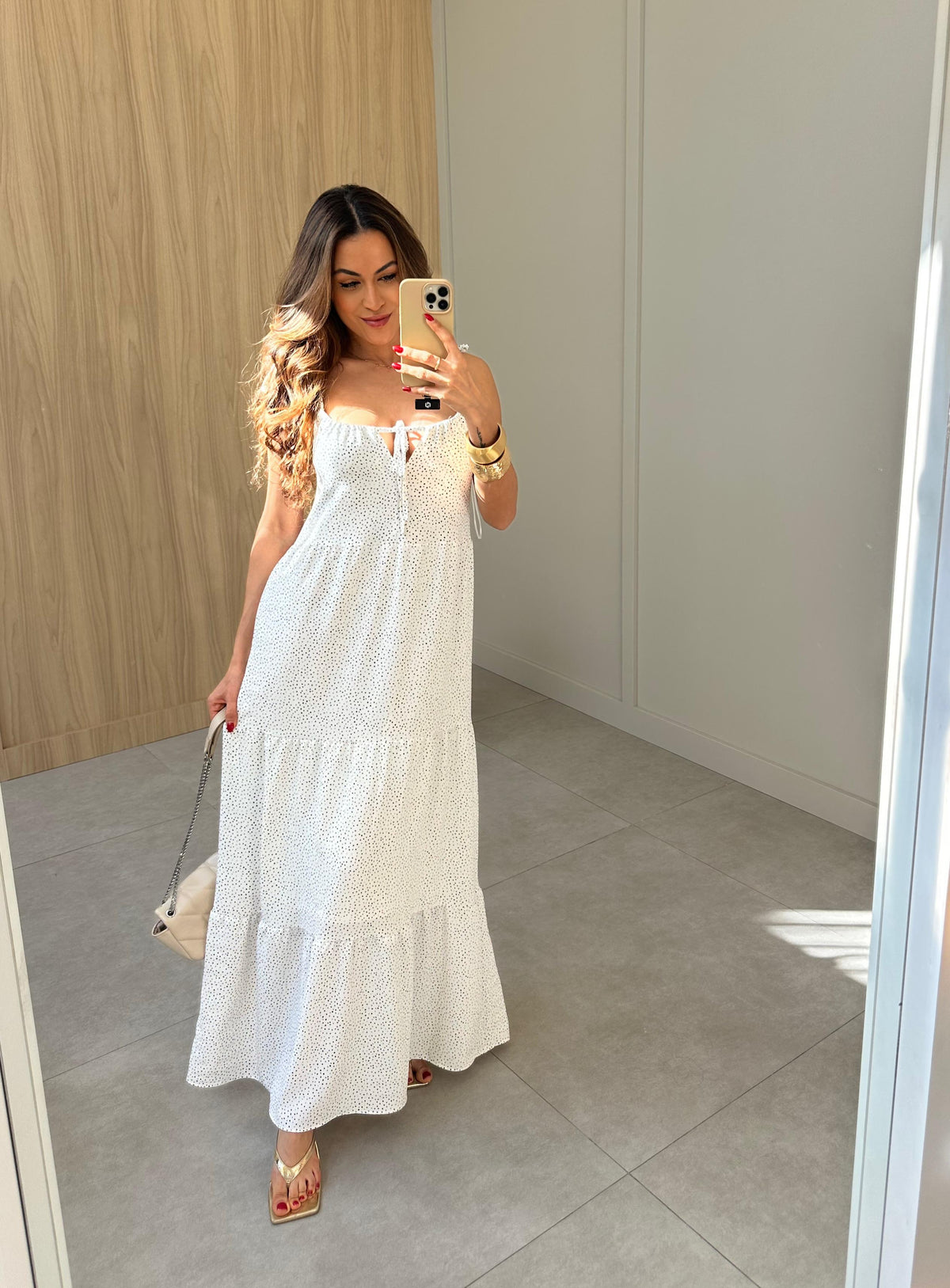 Vestido Alongado Poá Vera