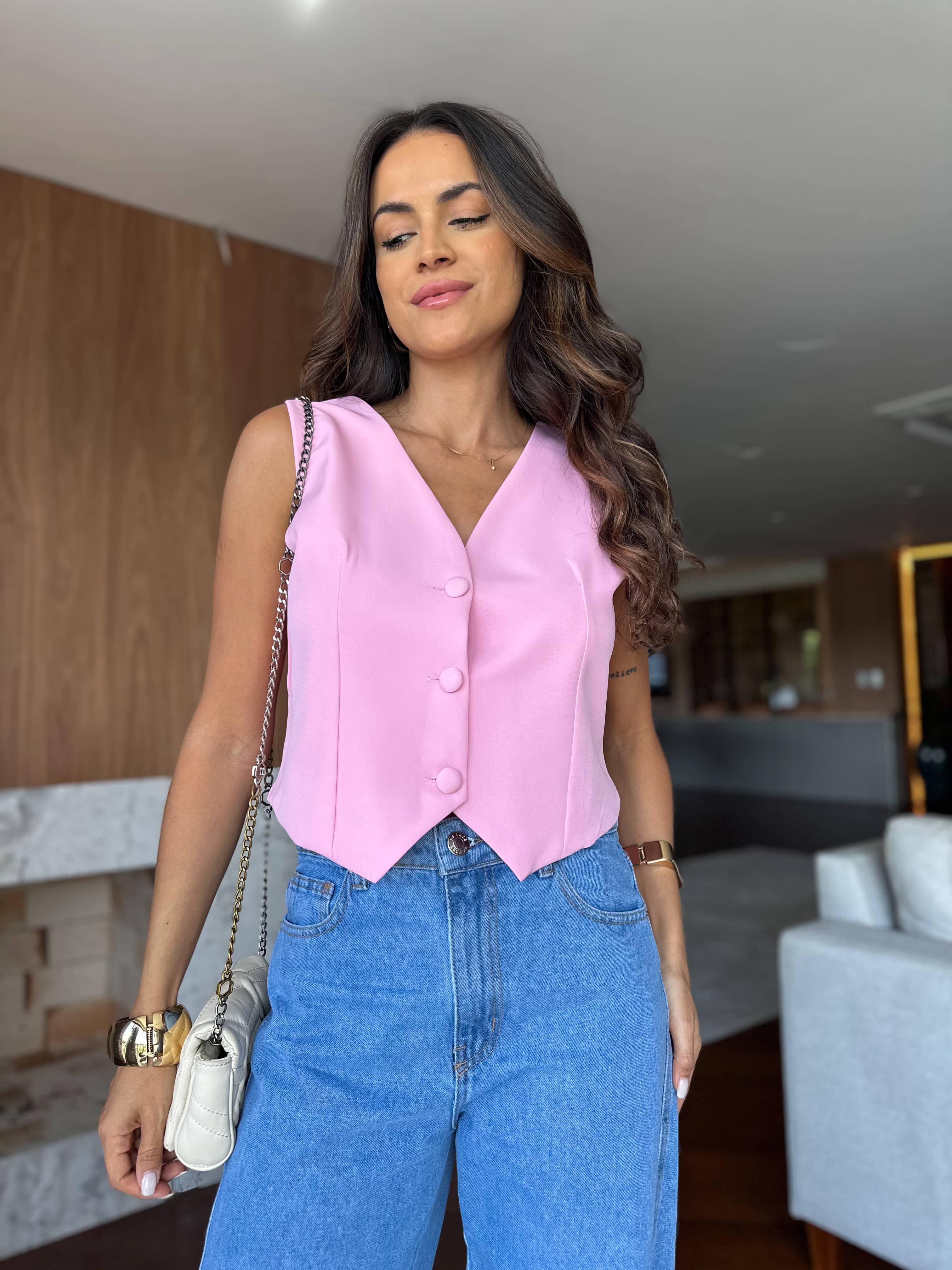 Colete Rosa Fran