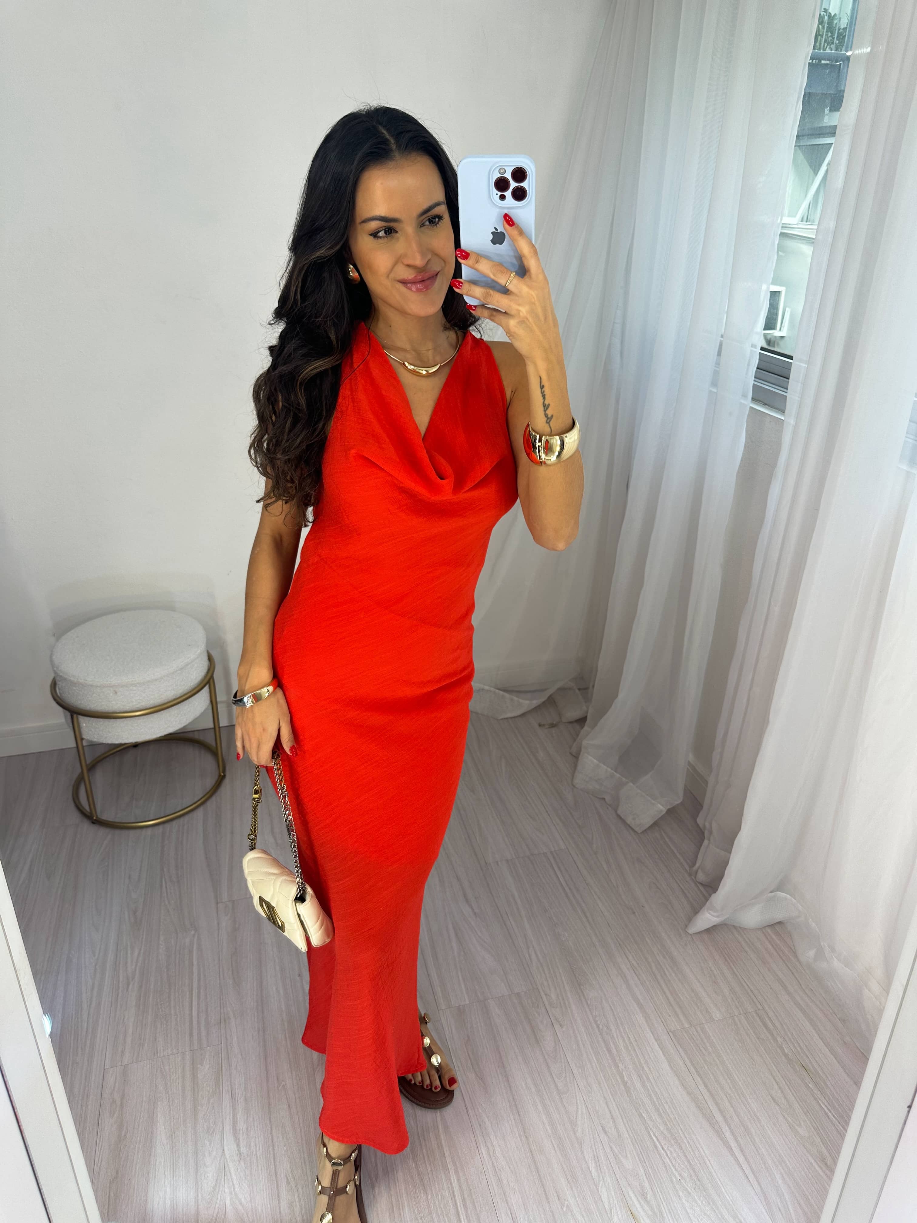 Vestido Midi Vermelho Vilma