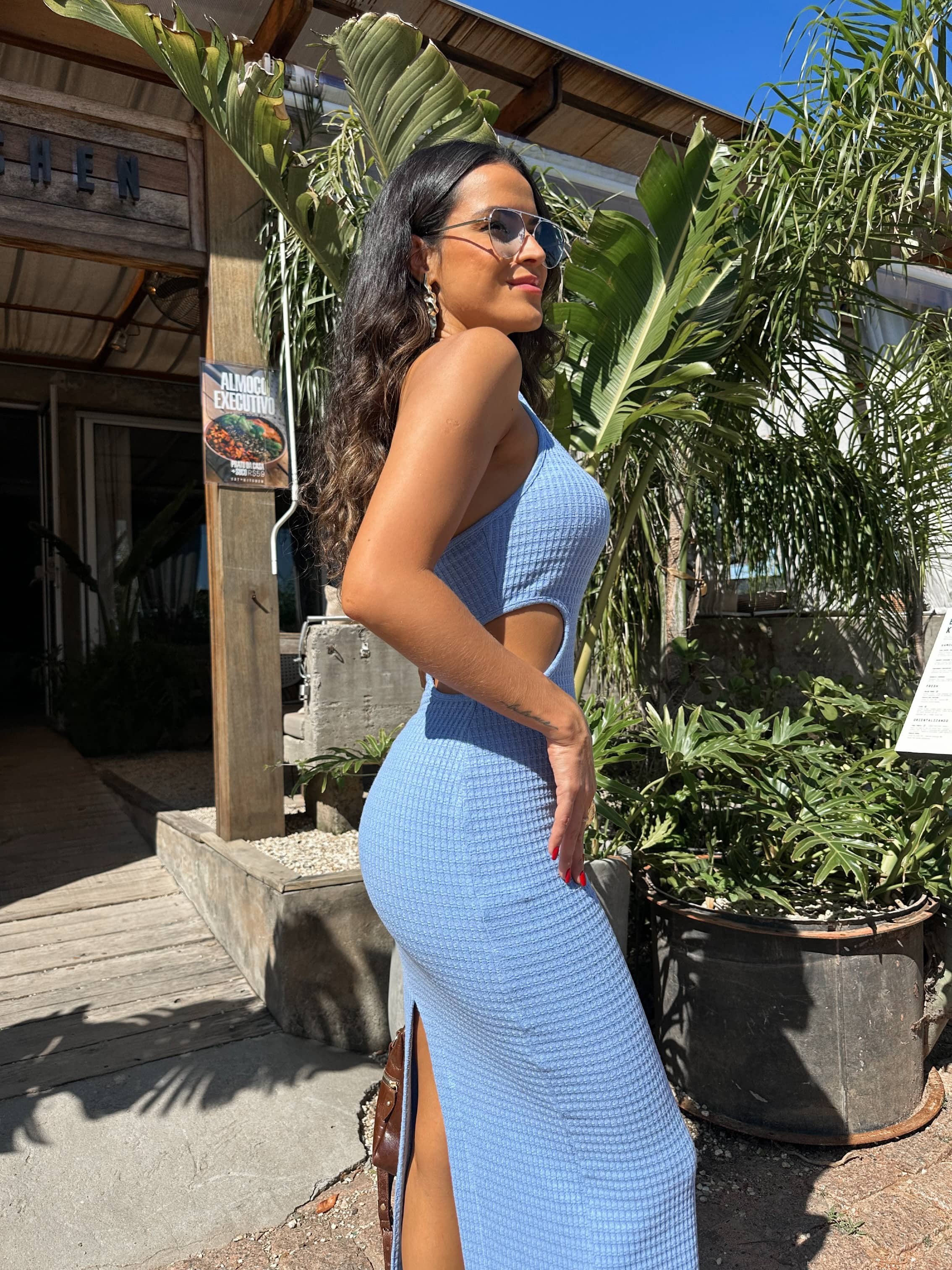 Vestido Midi Azul Chloe