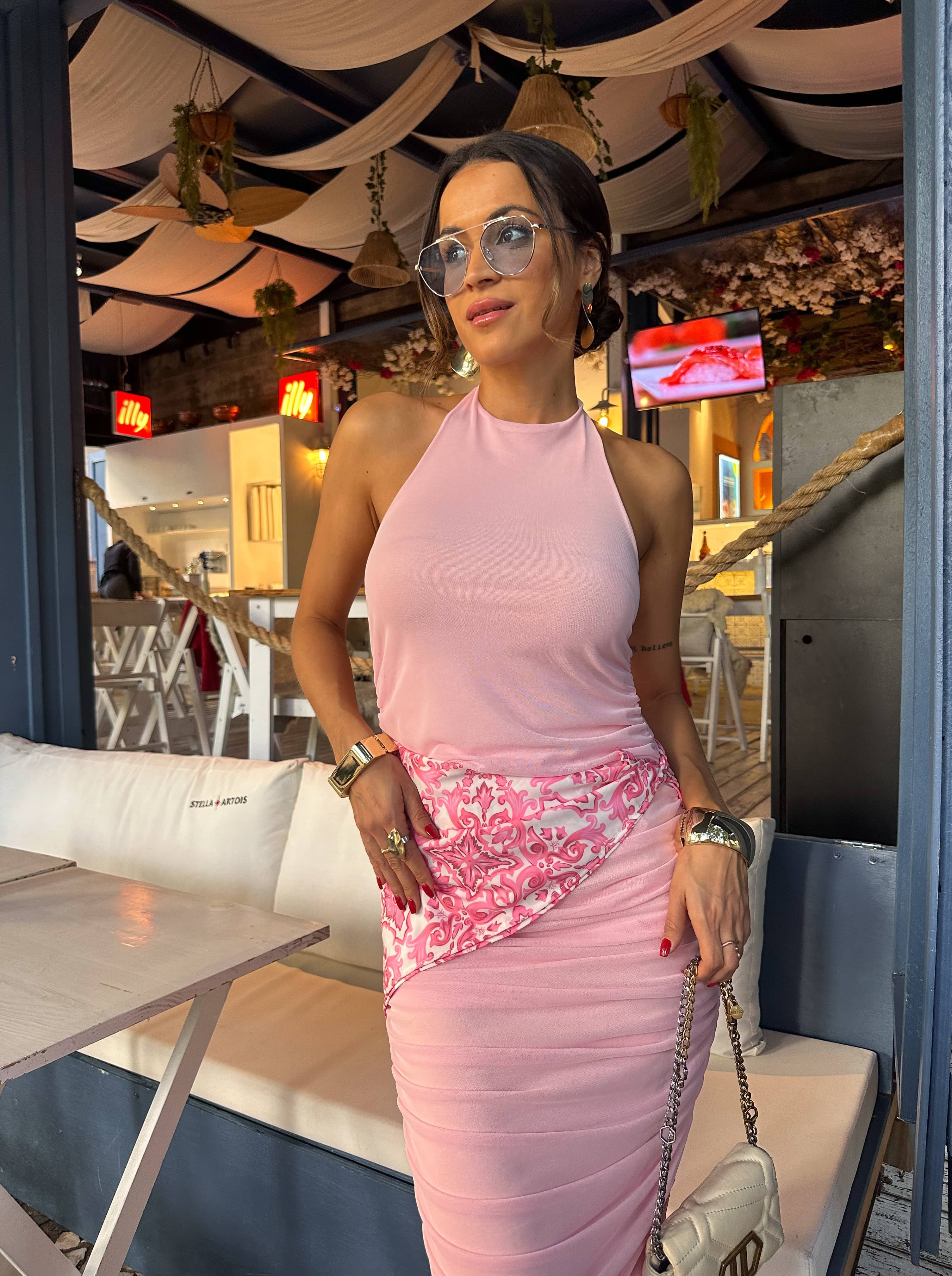 Vestido em Tule Rosa Nancy