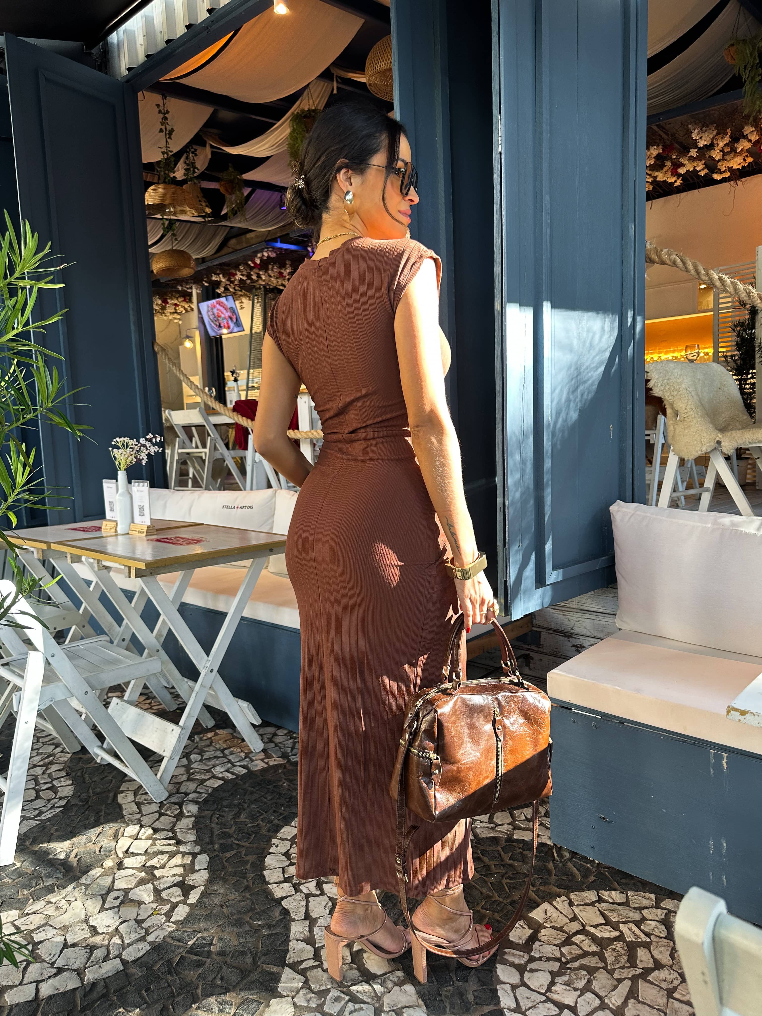 Vestido Midi Marrom Luma