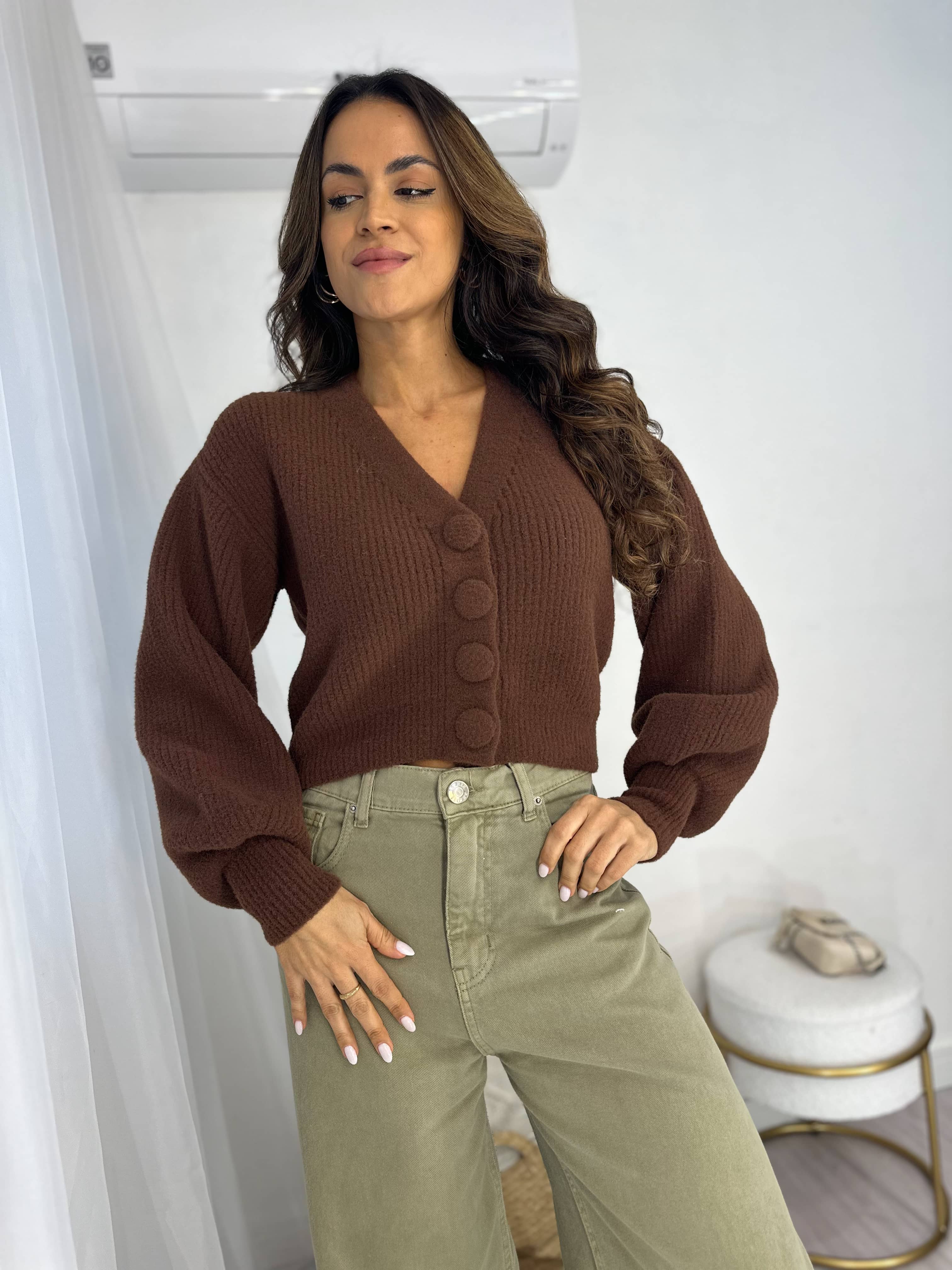 Cardigan Térmico Marrom Kami