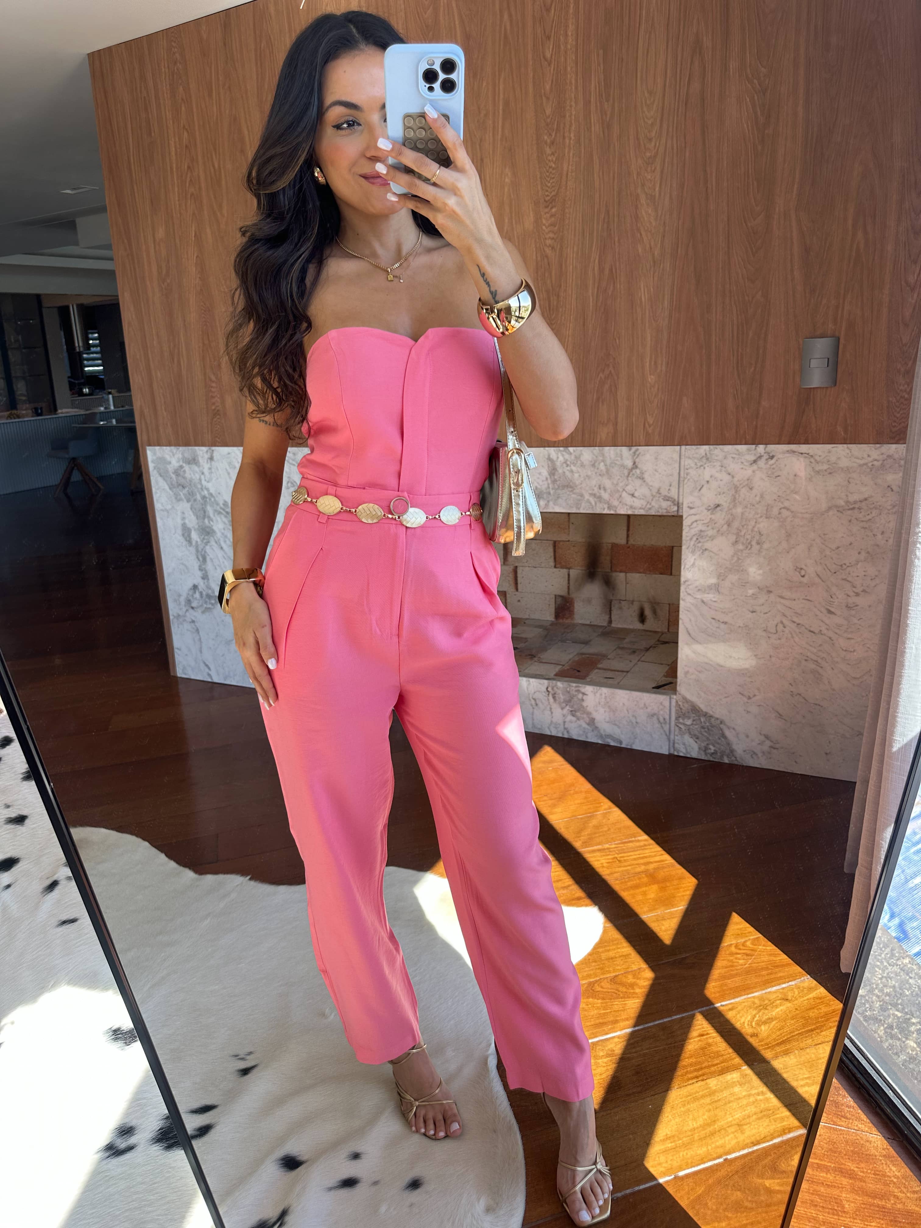 Calça Reta Rosa Vany