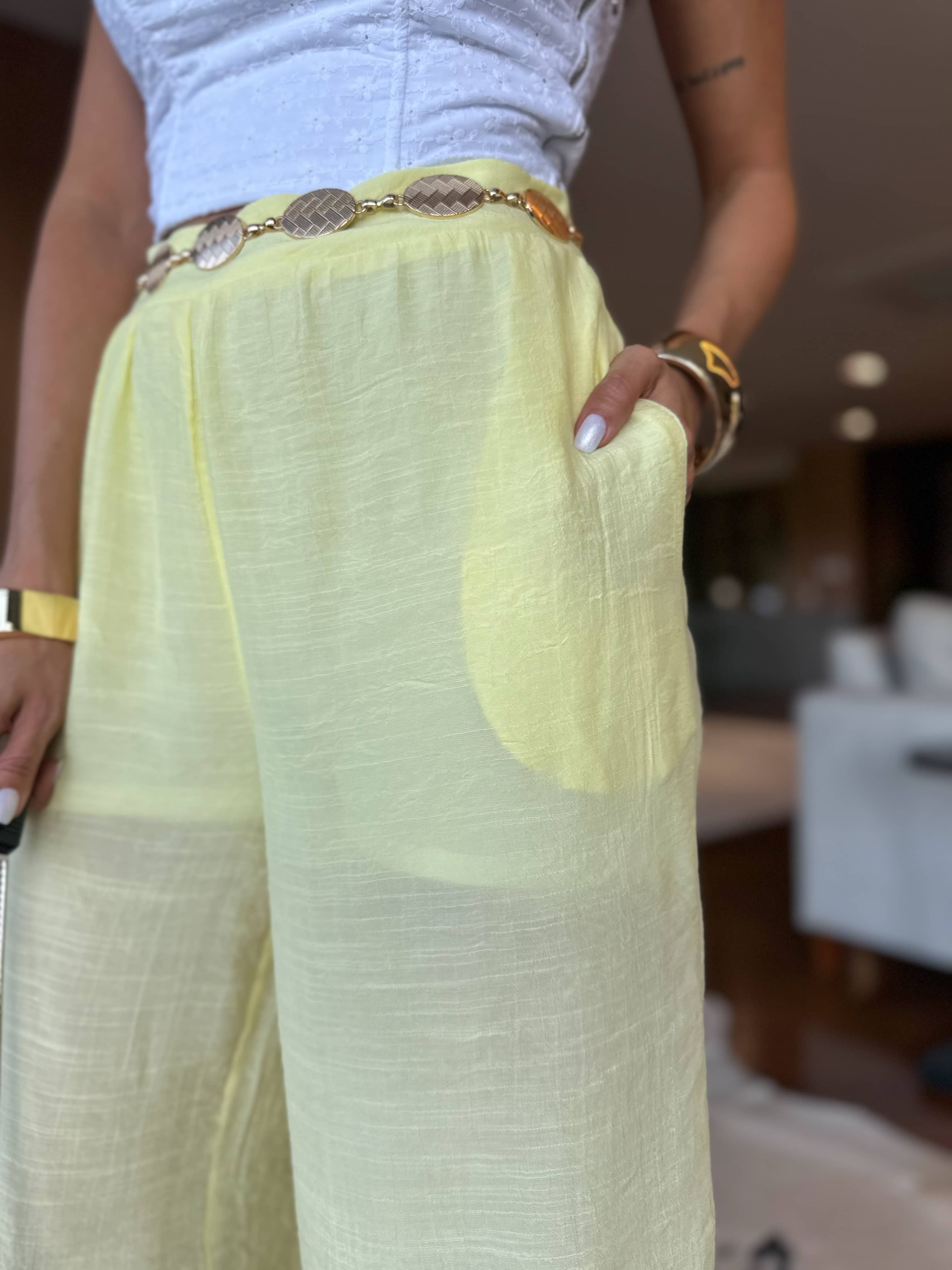 Calça Amarelo Manteiga Aladim Bert