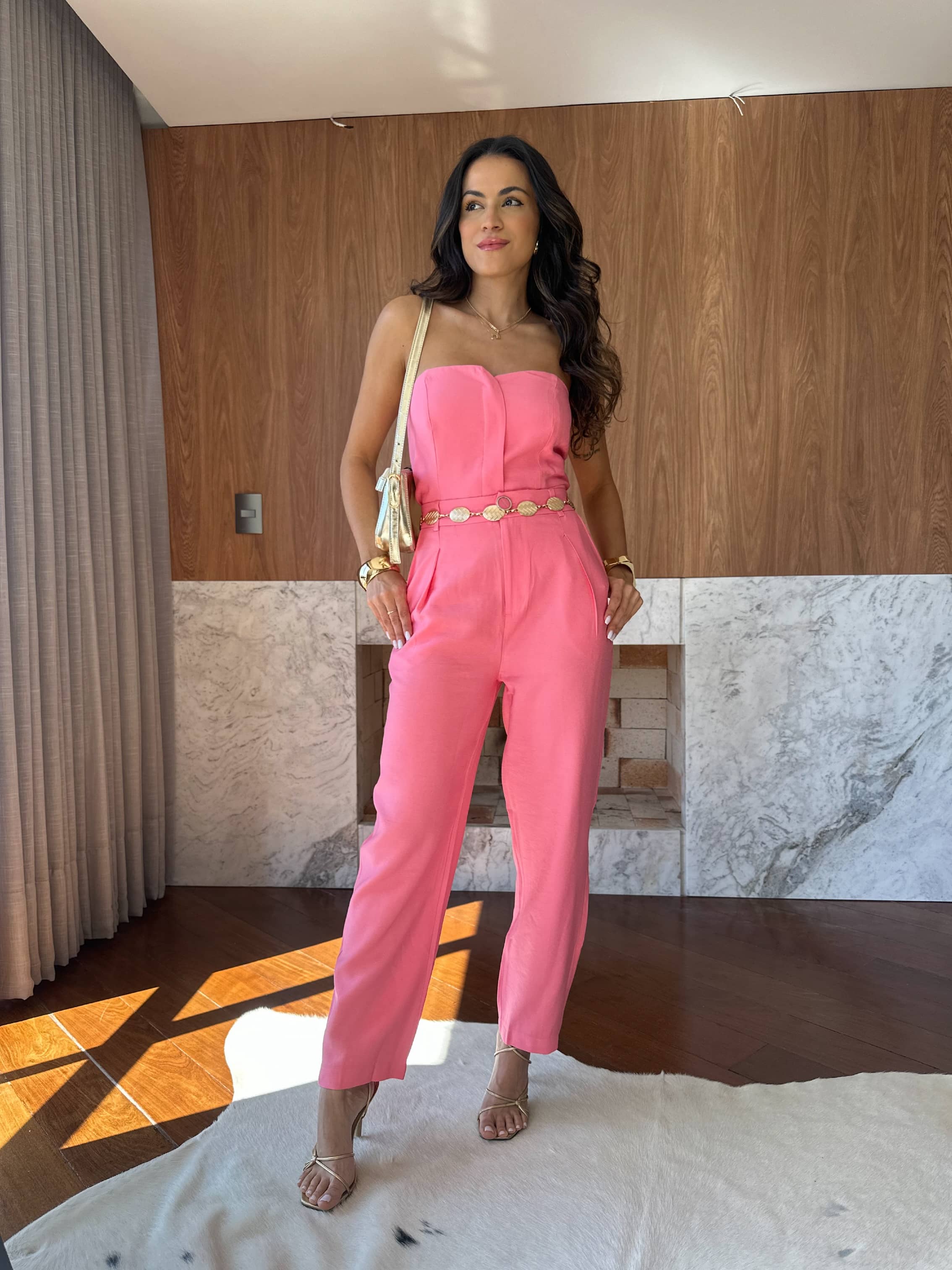 Calça Reta Rosa Vany