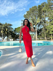 Vestido Midi Vermelho Tiana