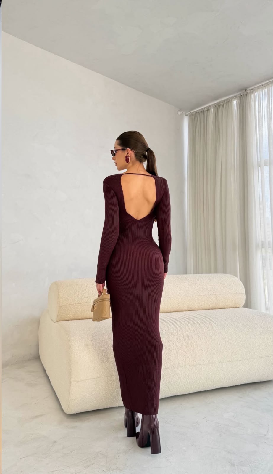 Vestido Modal Vinho Carol