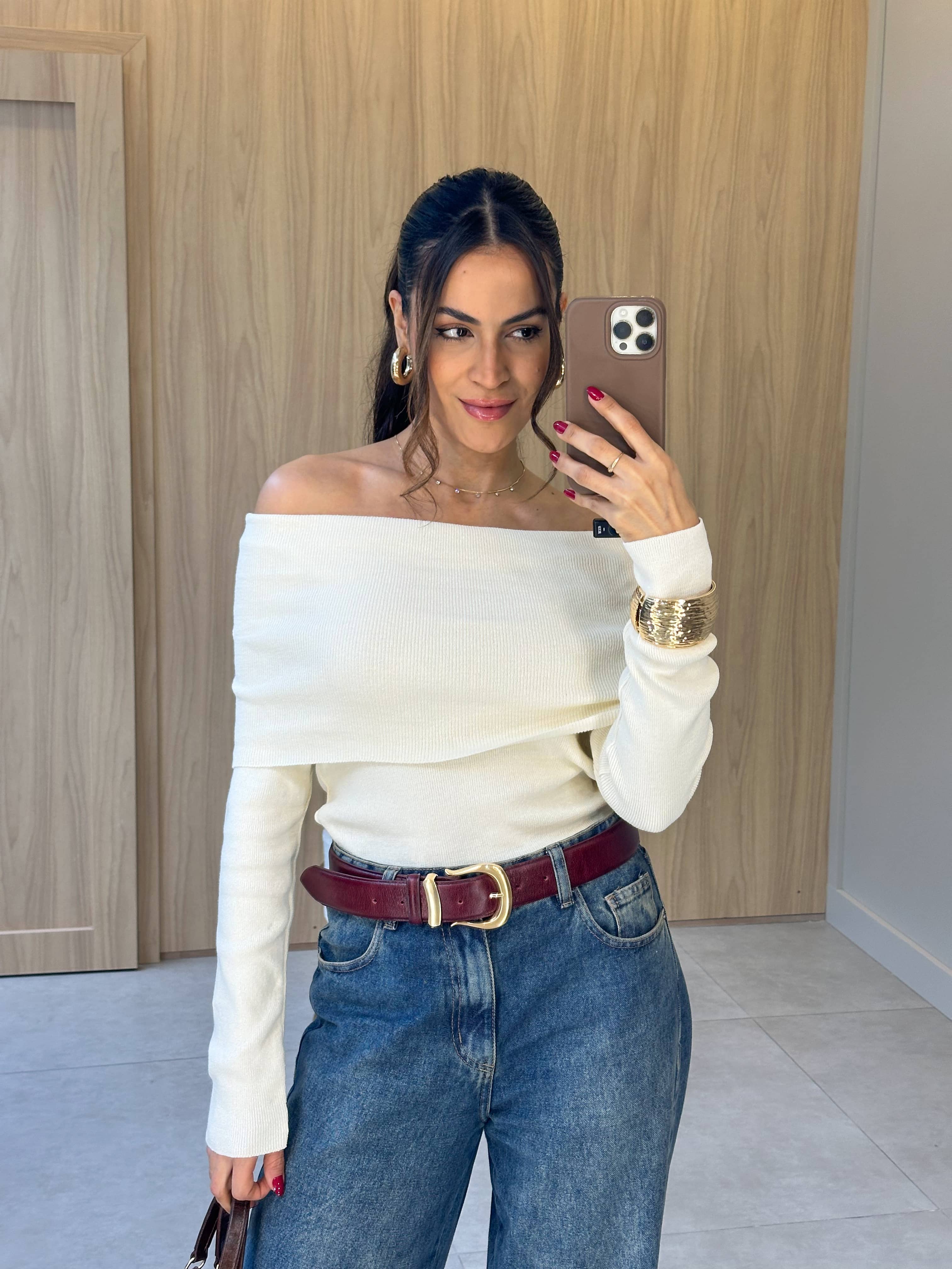 Blusa Ombro a Ombro Modal Off Moly