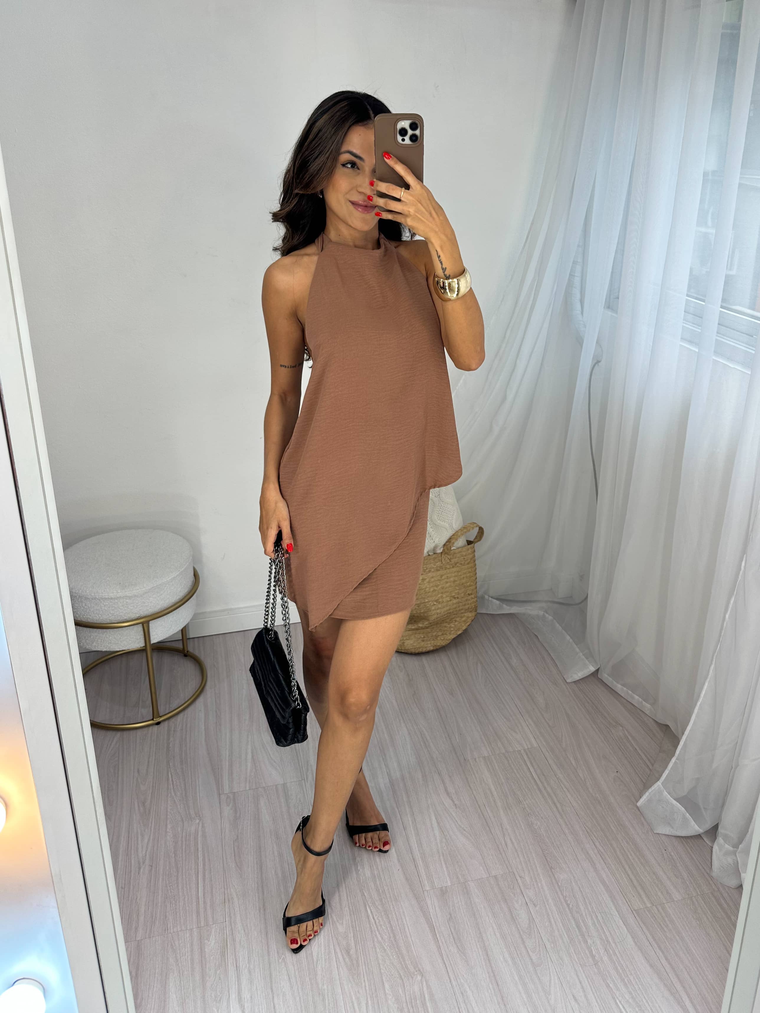 Vestido Vallet Marrom