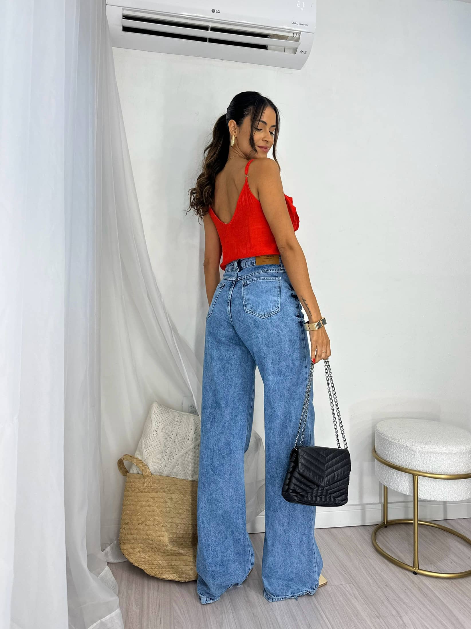 Calça Jeans Wide Leg Nina