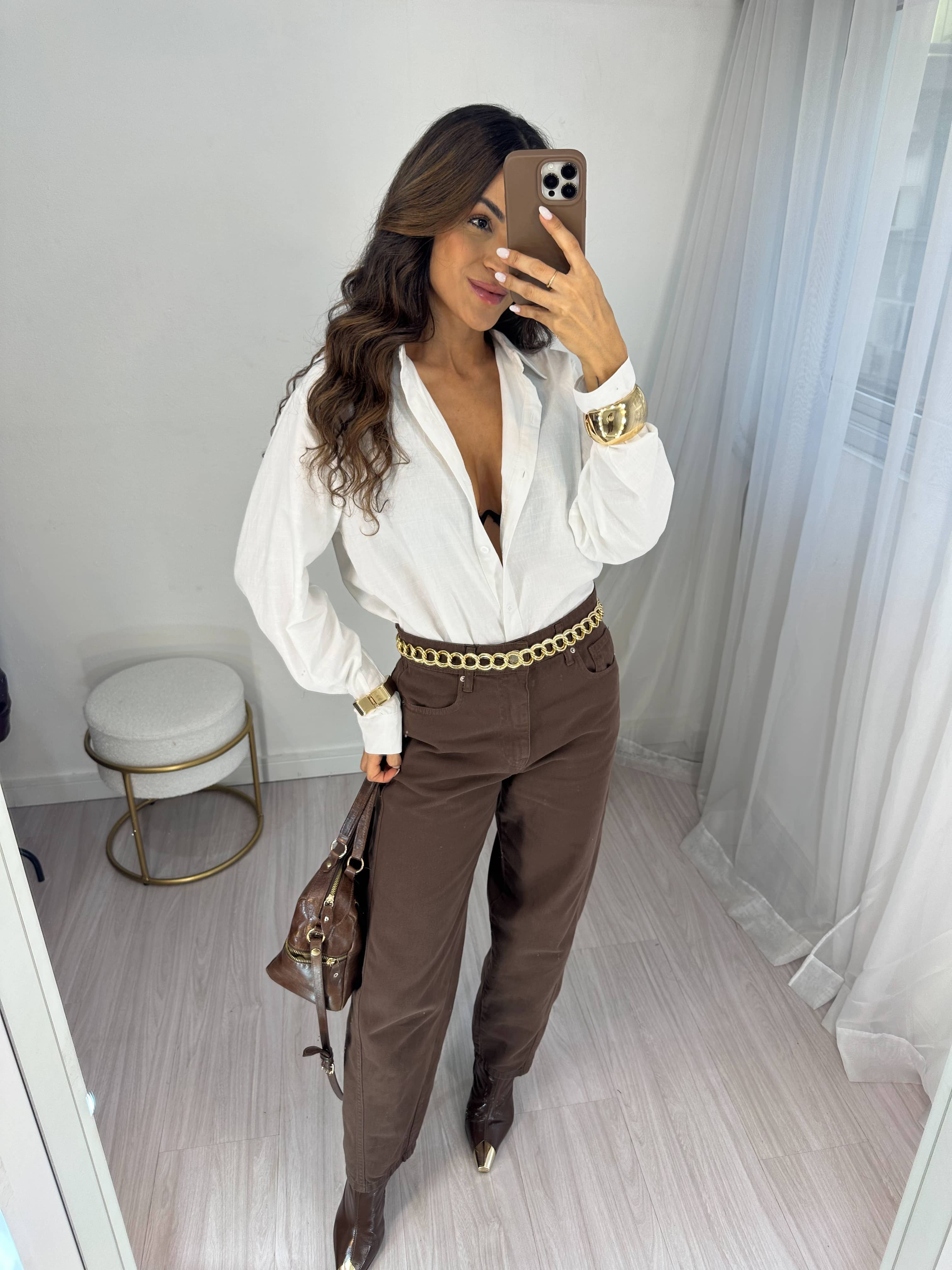 Camisa Alongada Off Rosy