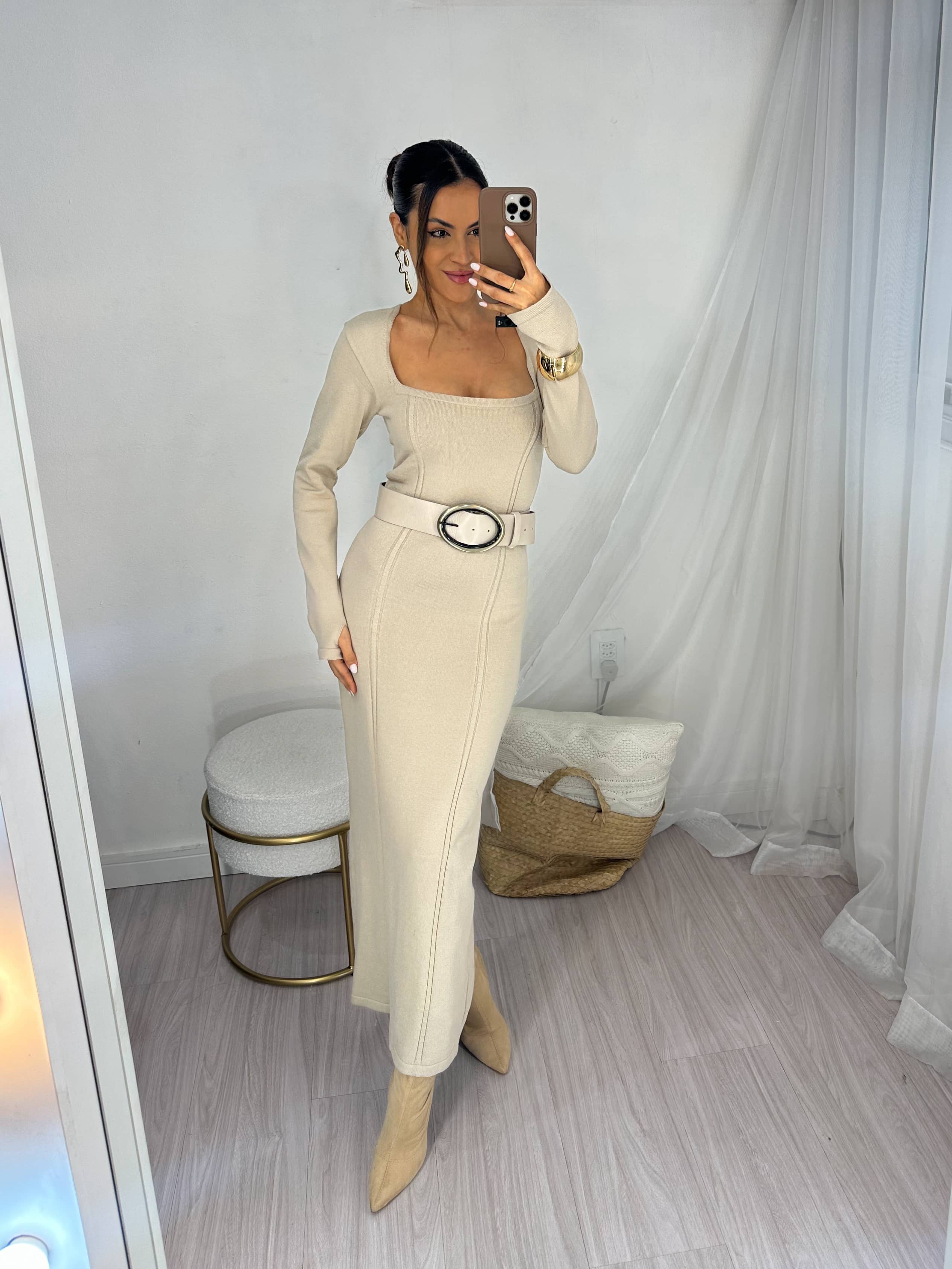 Vestido Modal Nude Dubai