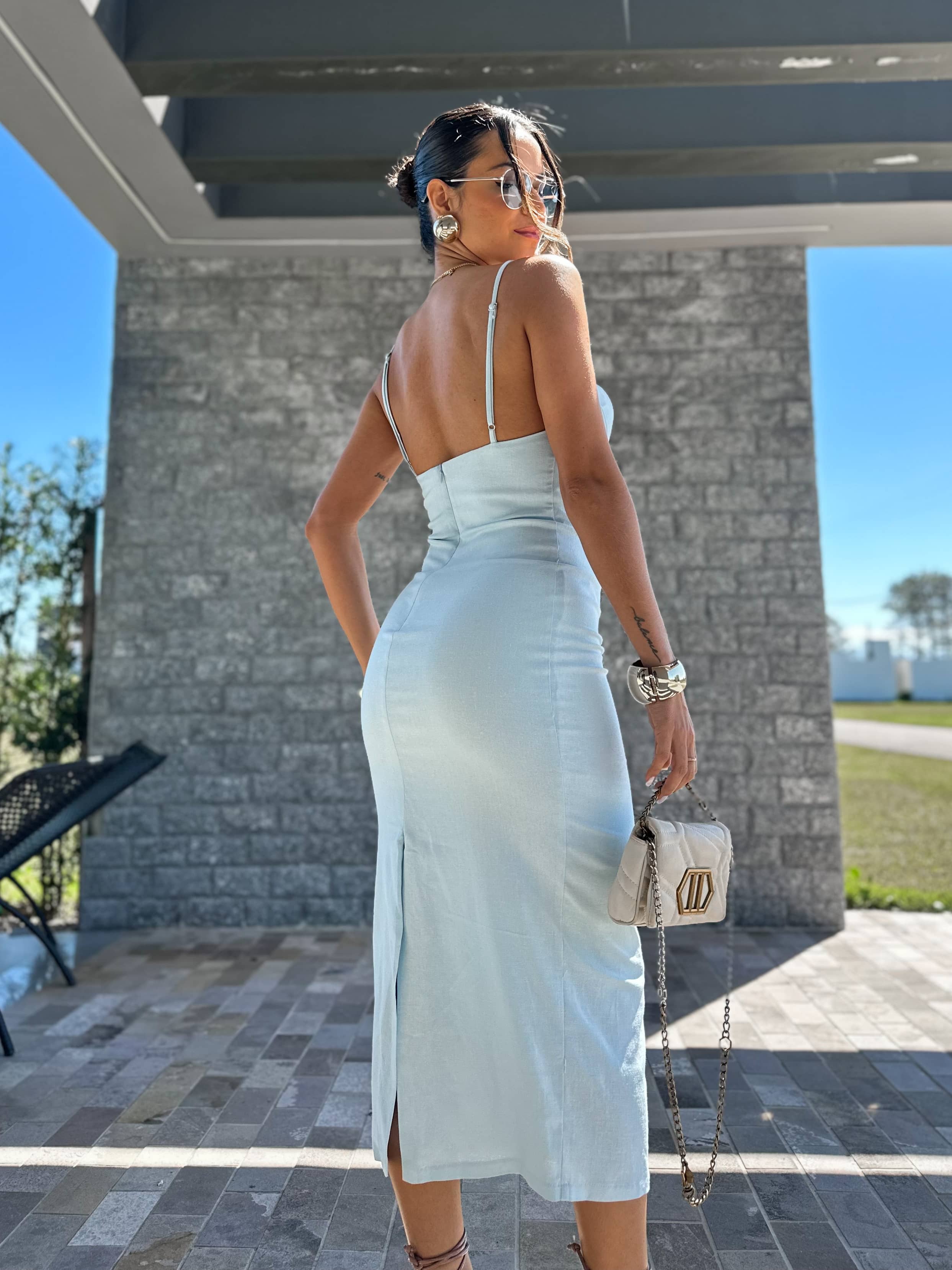 Vestido Azul Midi Liana