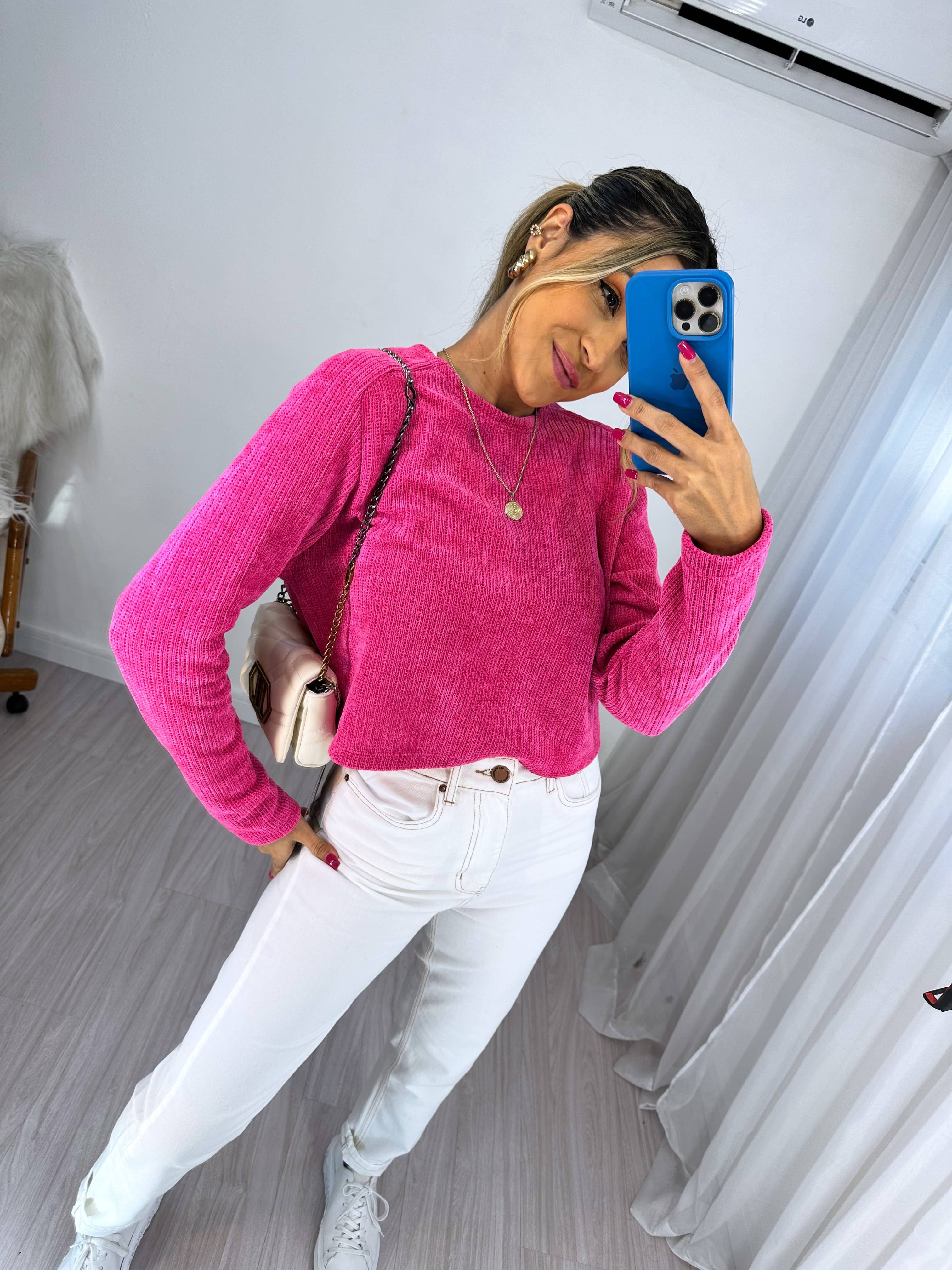 Cropped Tricot Rosa Amy