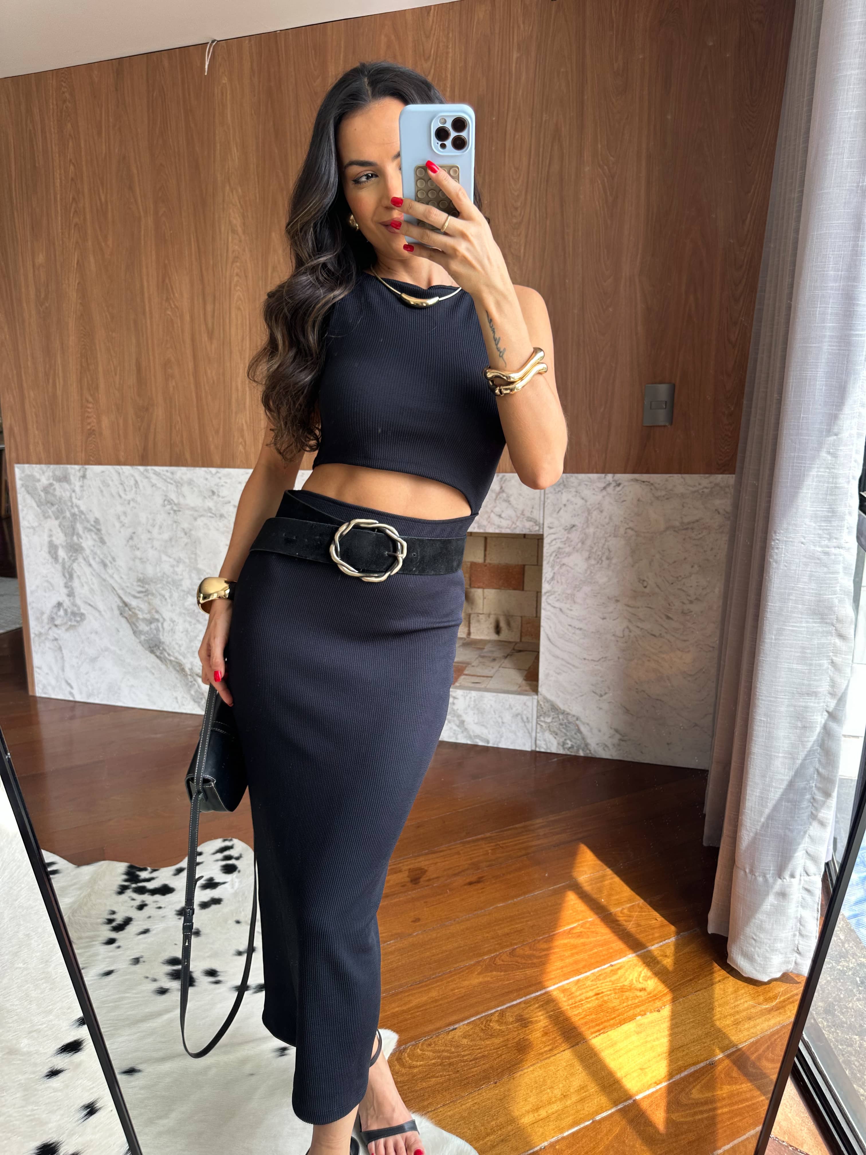 Vestido Midi Preto Lory