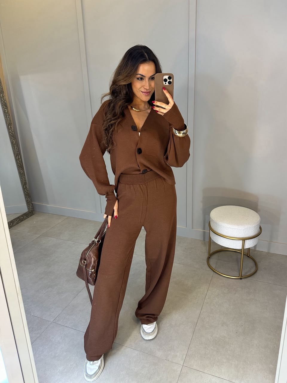 Conjunto Tricot Marrom Dalila