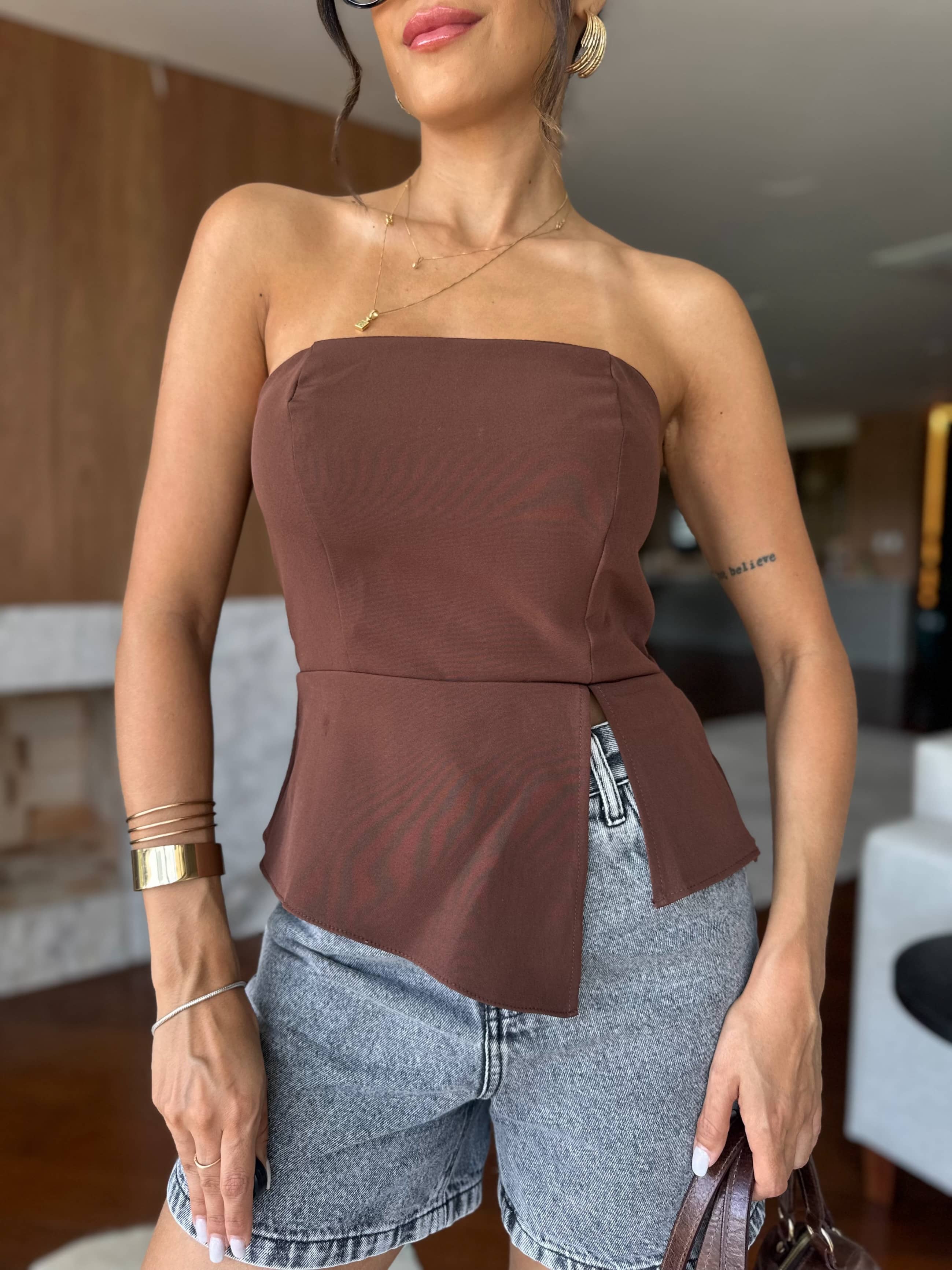 Short Alfaiataria Marrom Nick