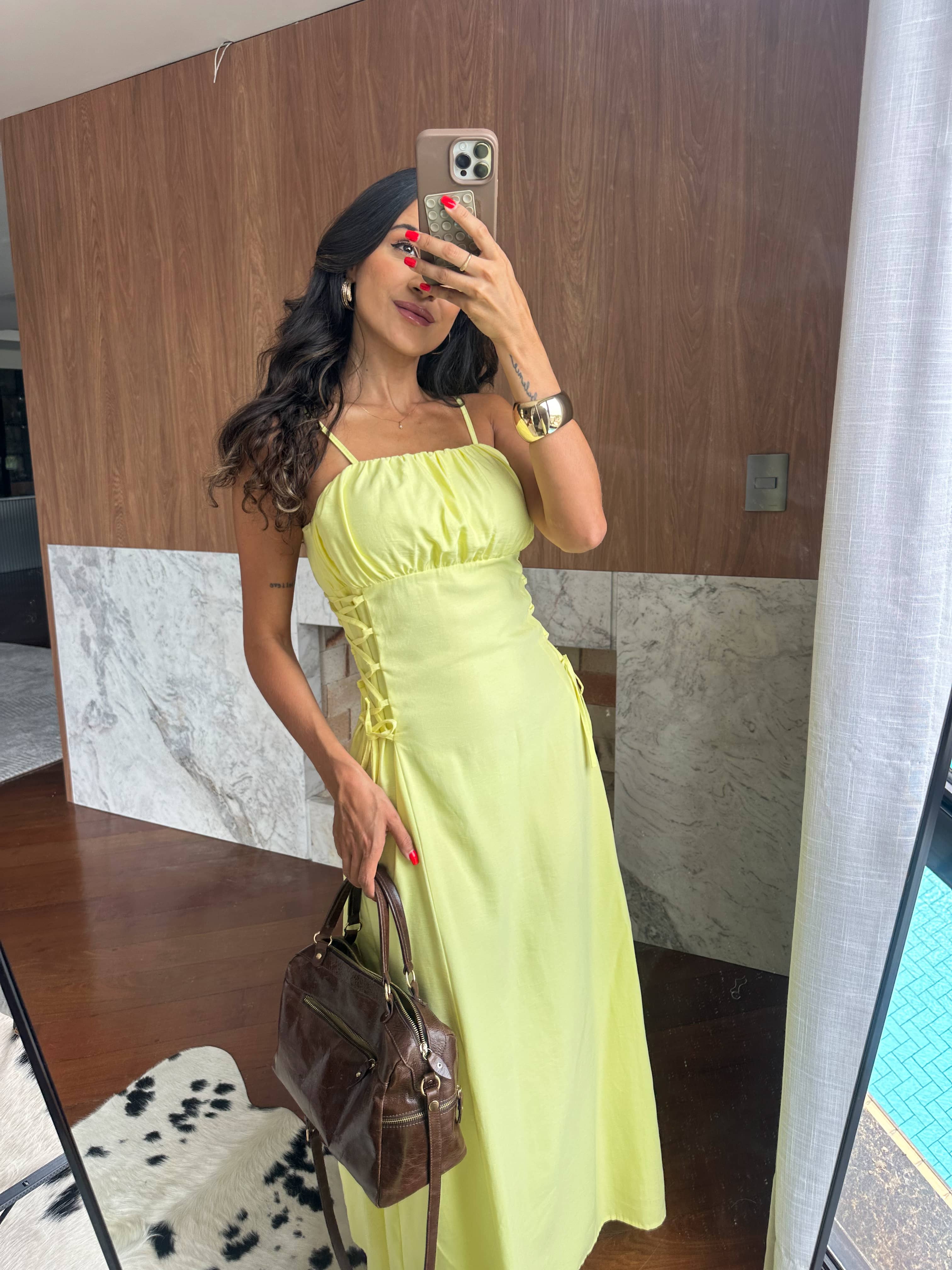 Vestido Amarelo Tassel