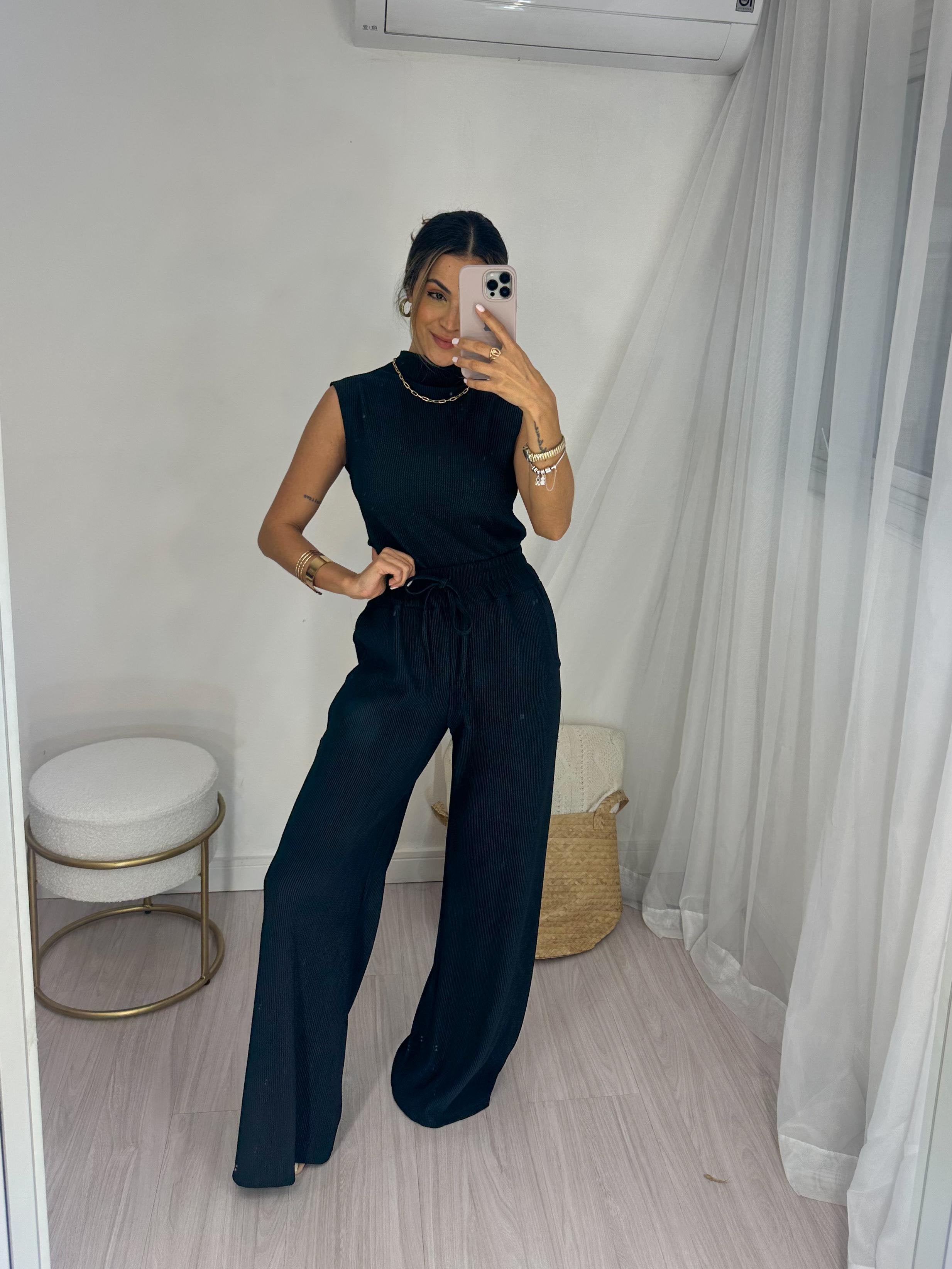 Conjunto Regata Preto Bella