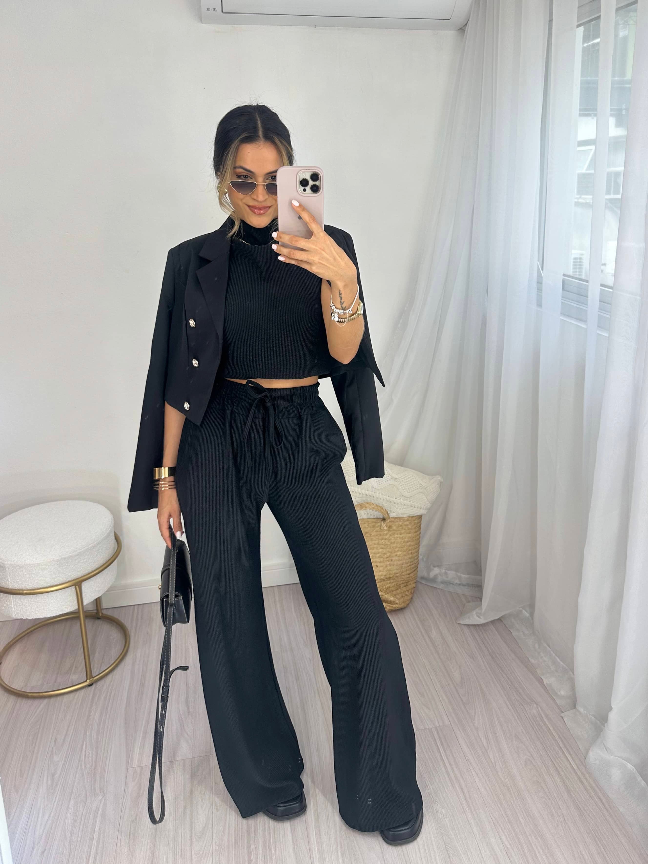 Conjunto Regata Preto Bella