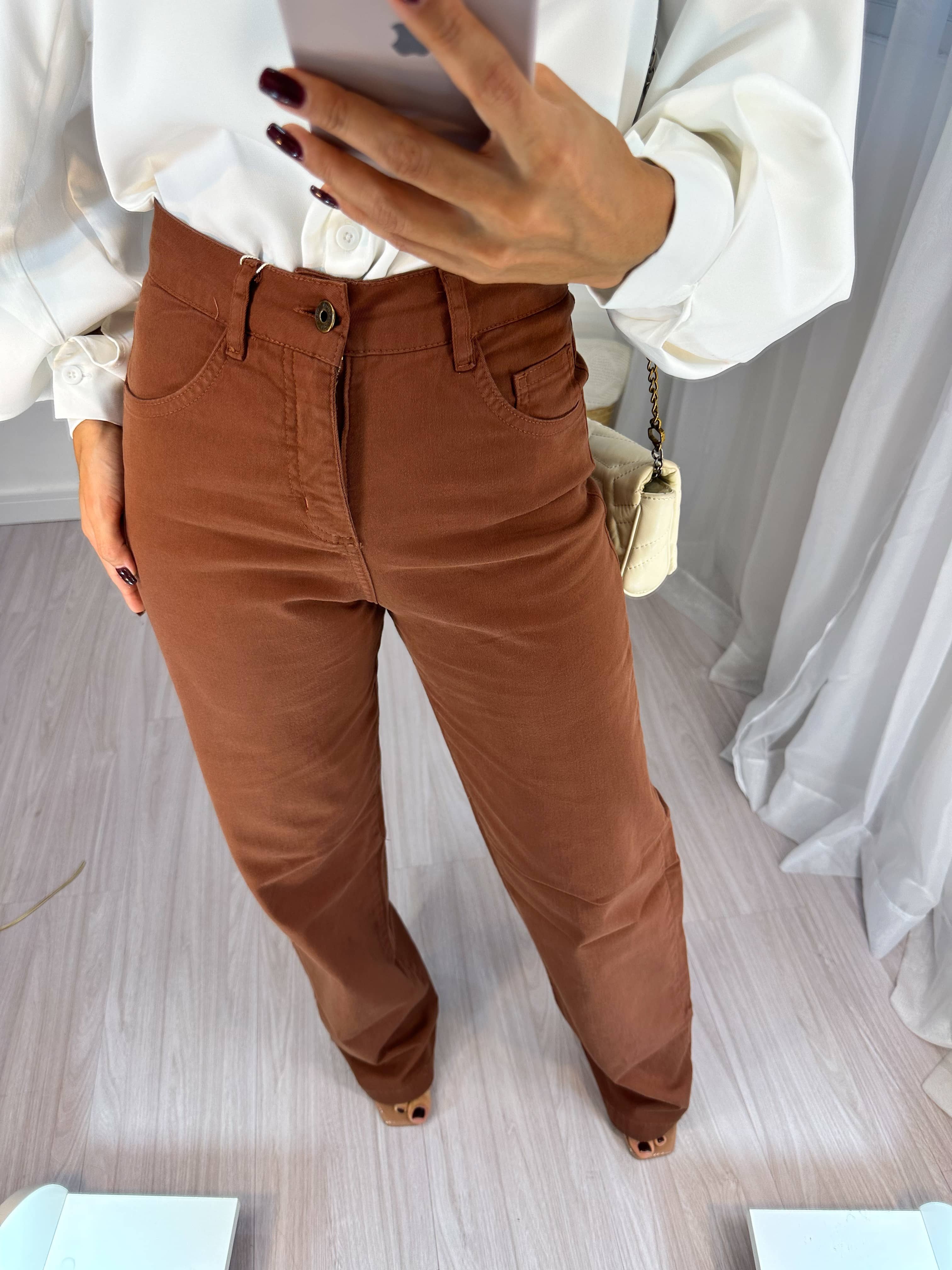 Calça Wide Leg Berlim Marrom