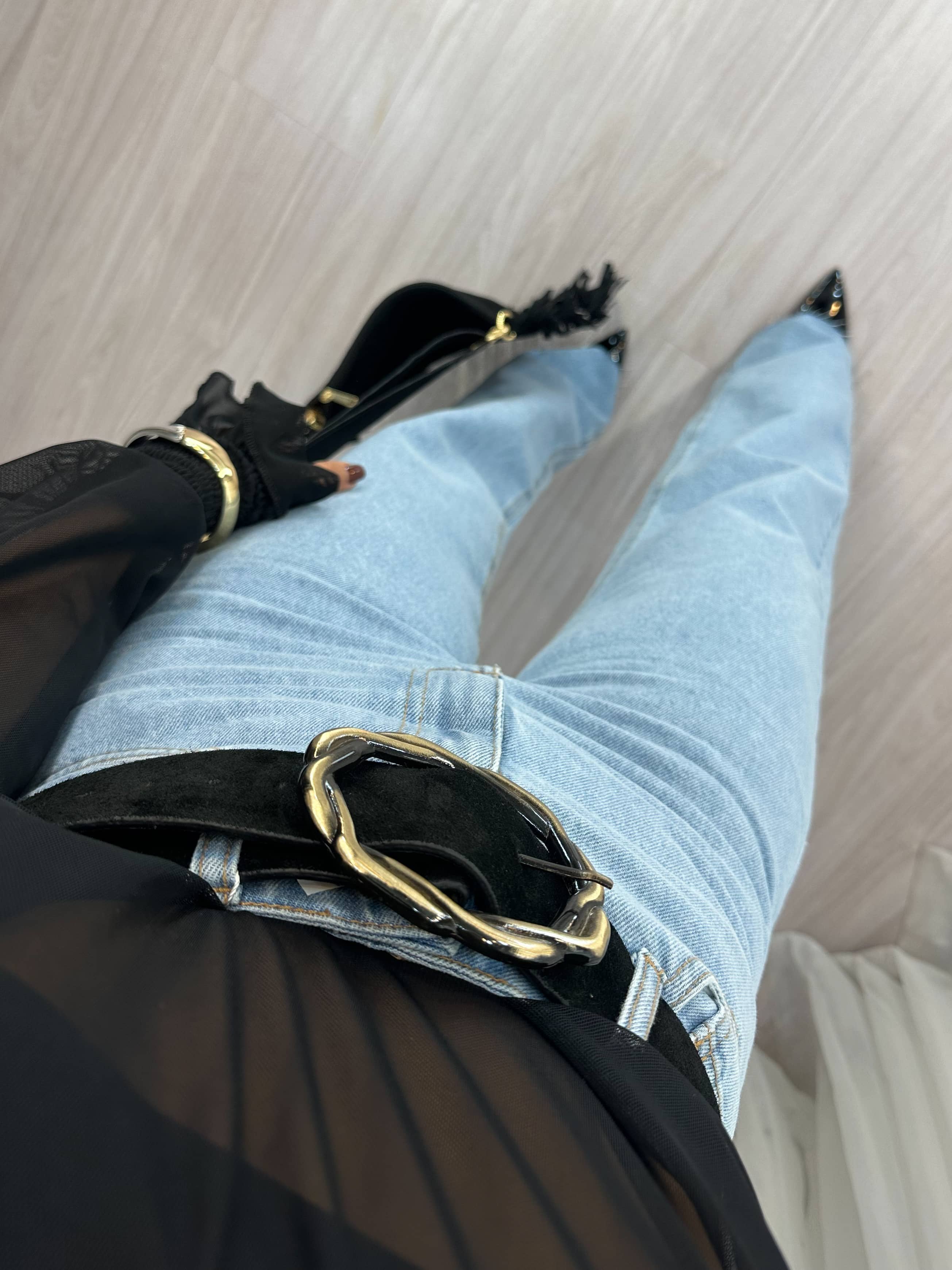 Cinto Preto Camurça Bona