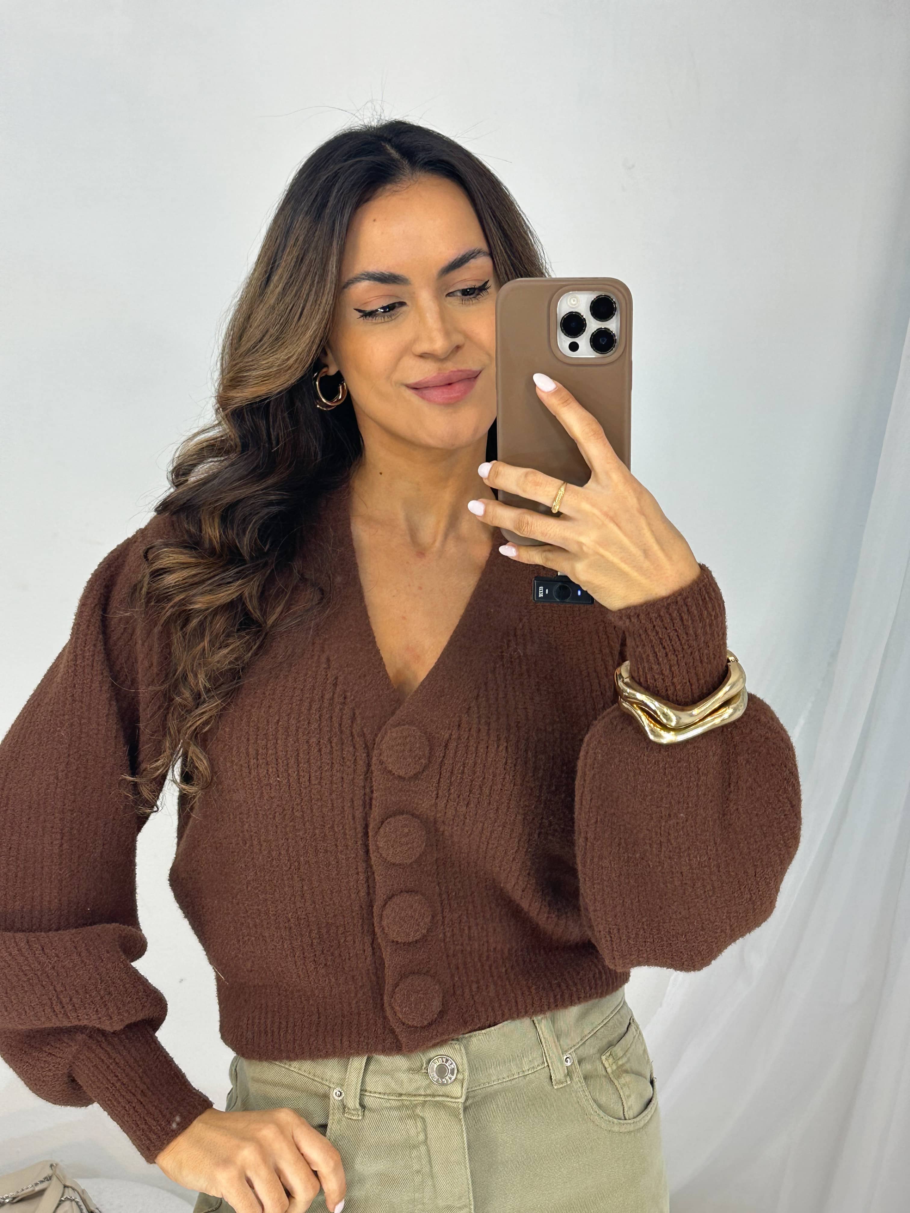 Cardigan Térmico Marrom Kami