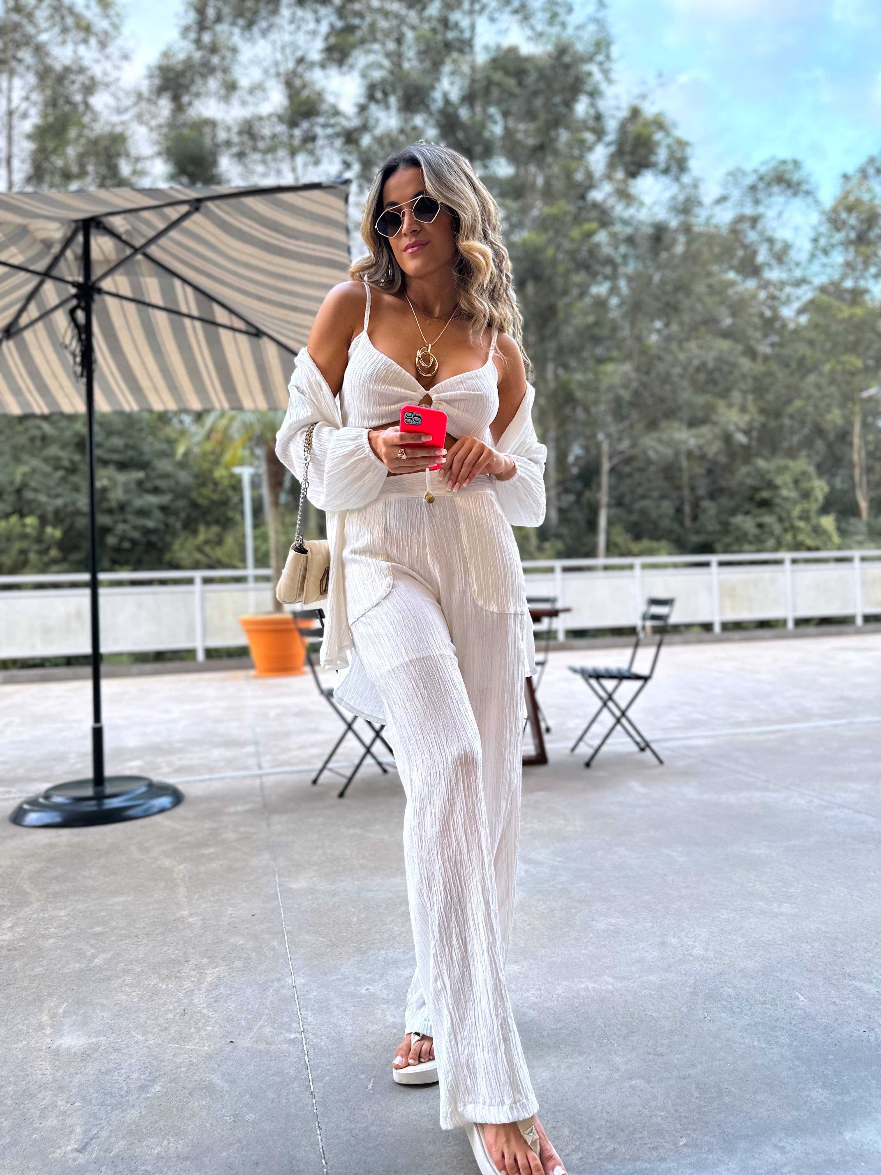 Calça Wide Leg OFF Camelia