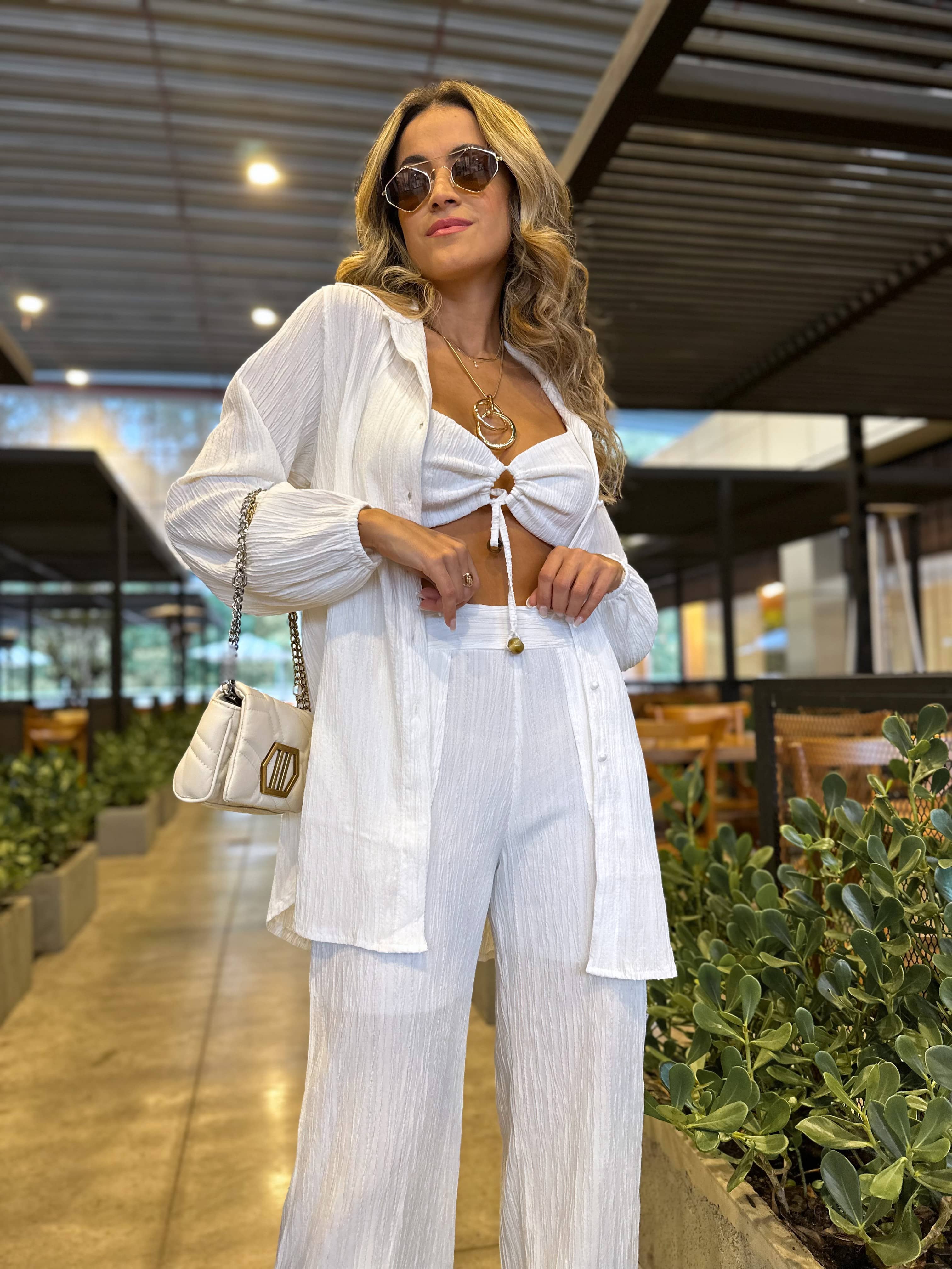 Calça Wide Leg OFF Camelia