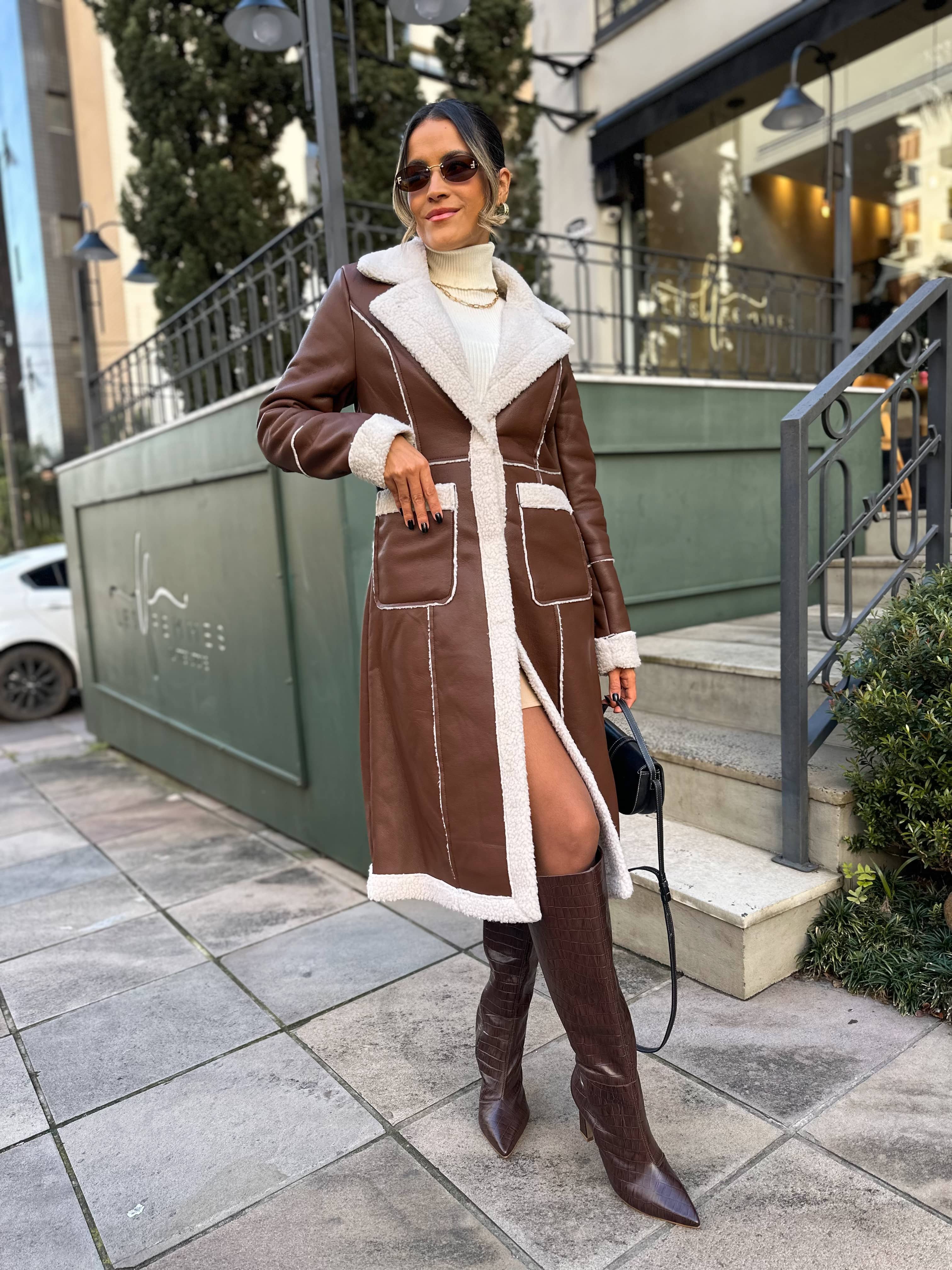 Casaco Alongado Marrom Charli