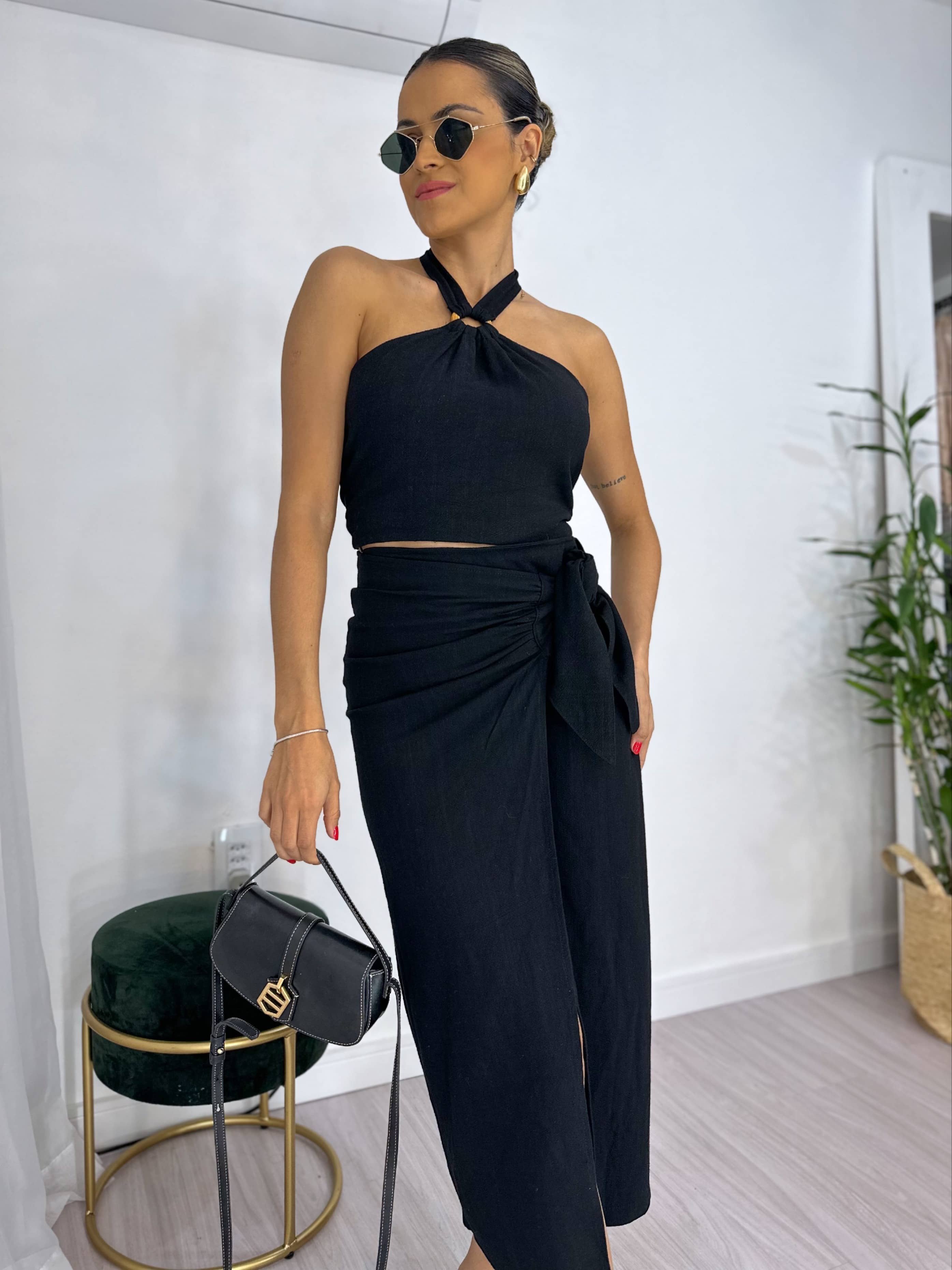 Cropped Preto Samanta