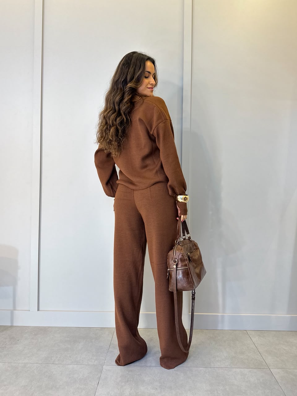 Conjunto Tricot Marrom Dalila