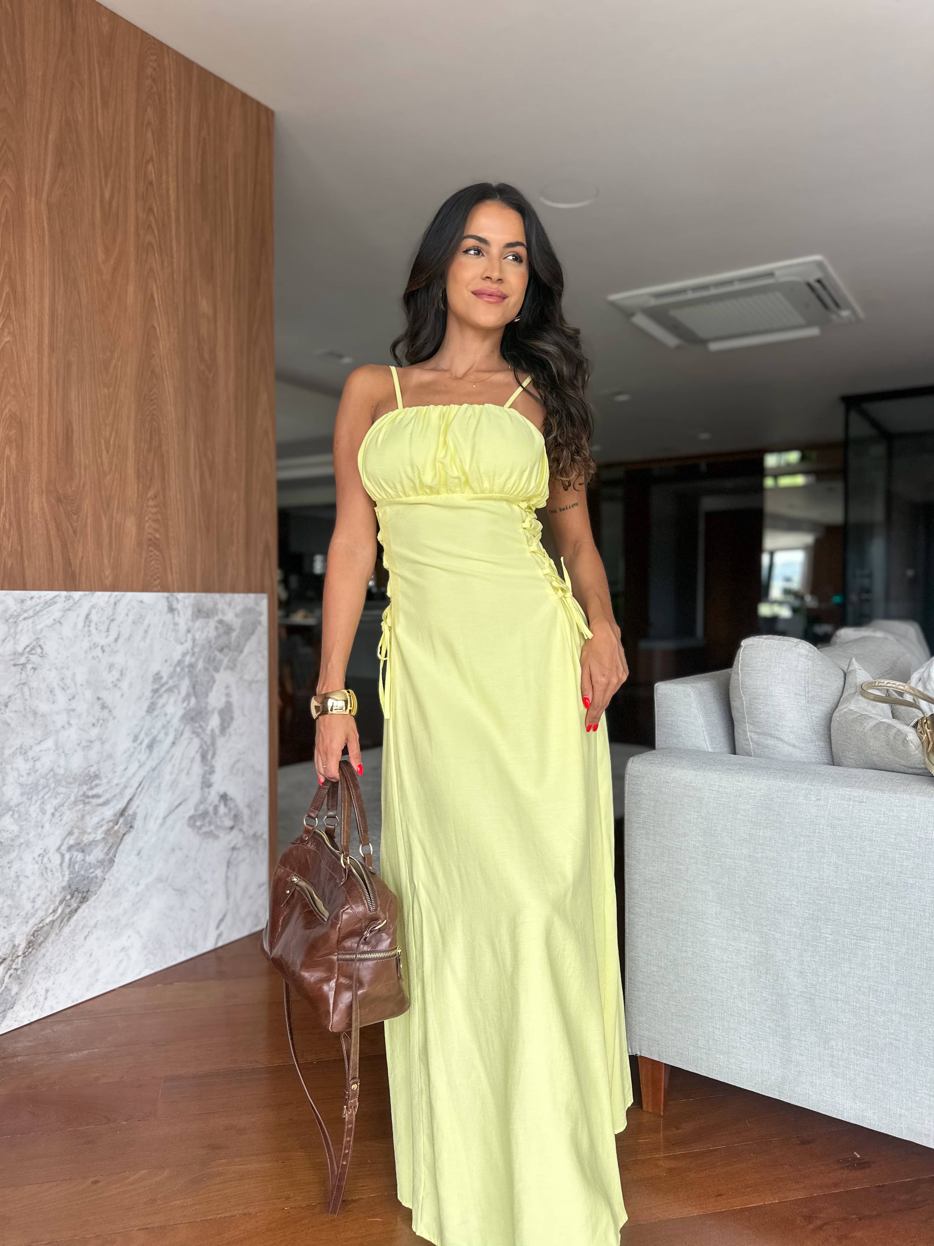 Vestido Amarelo Tassel