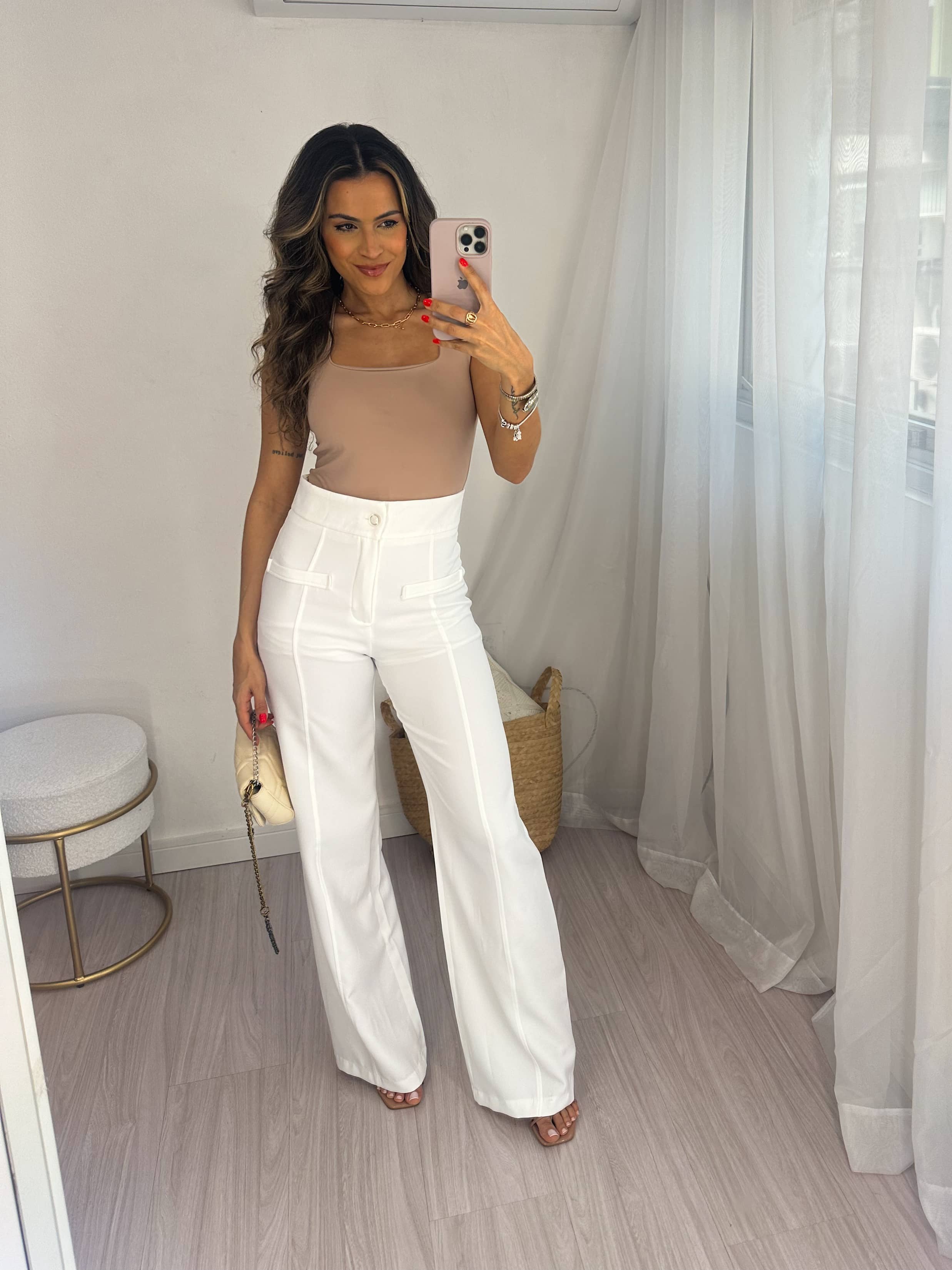 Body Decote Quadrado Nude Dany