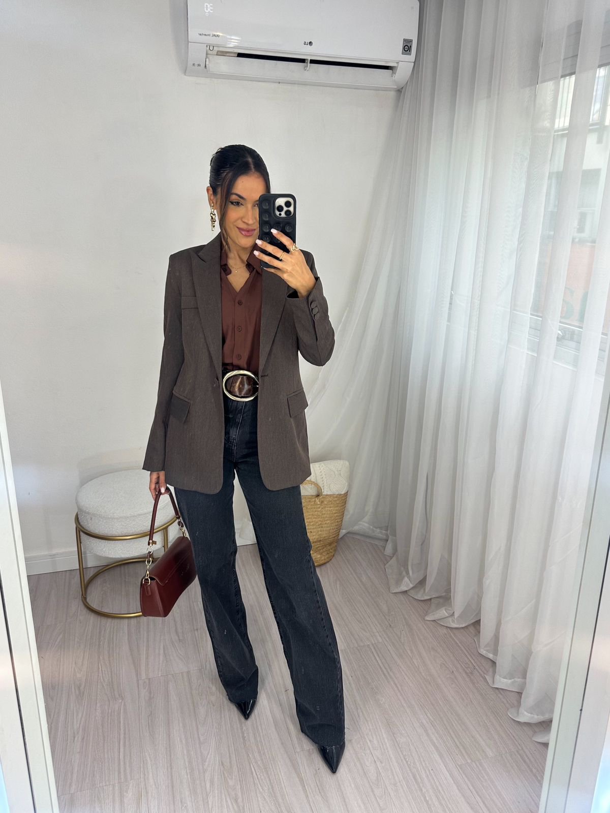 Blazer Alfaiataria Marrom Dina