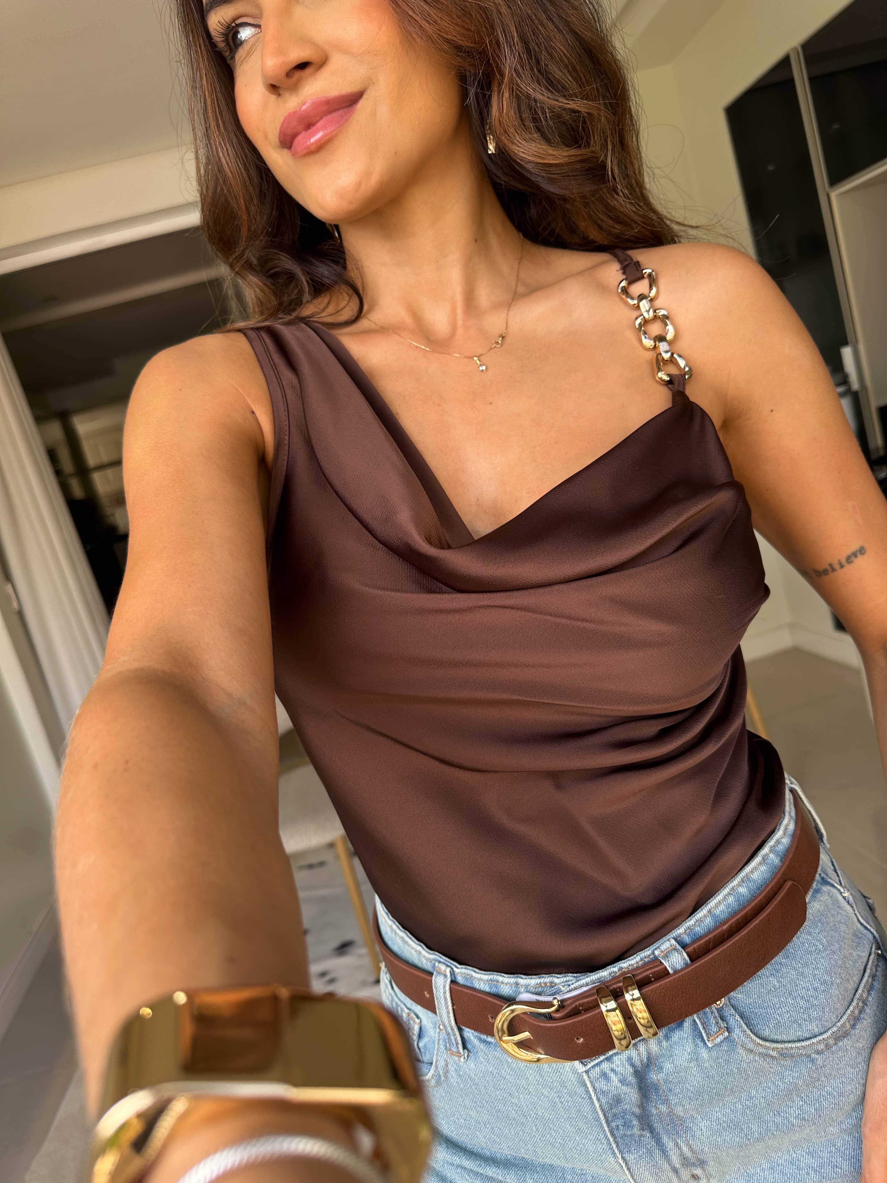 Blusa Marrom Elen