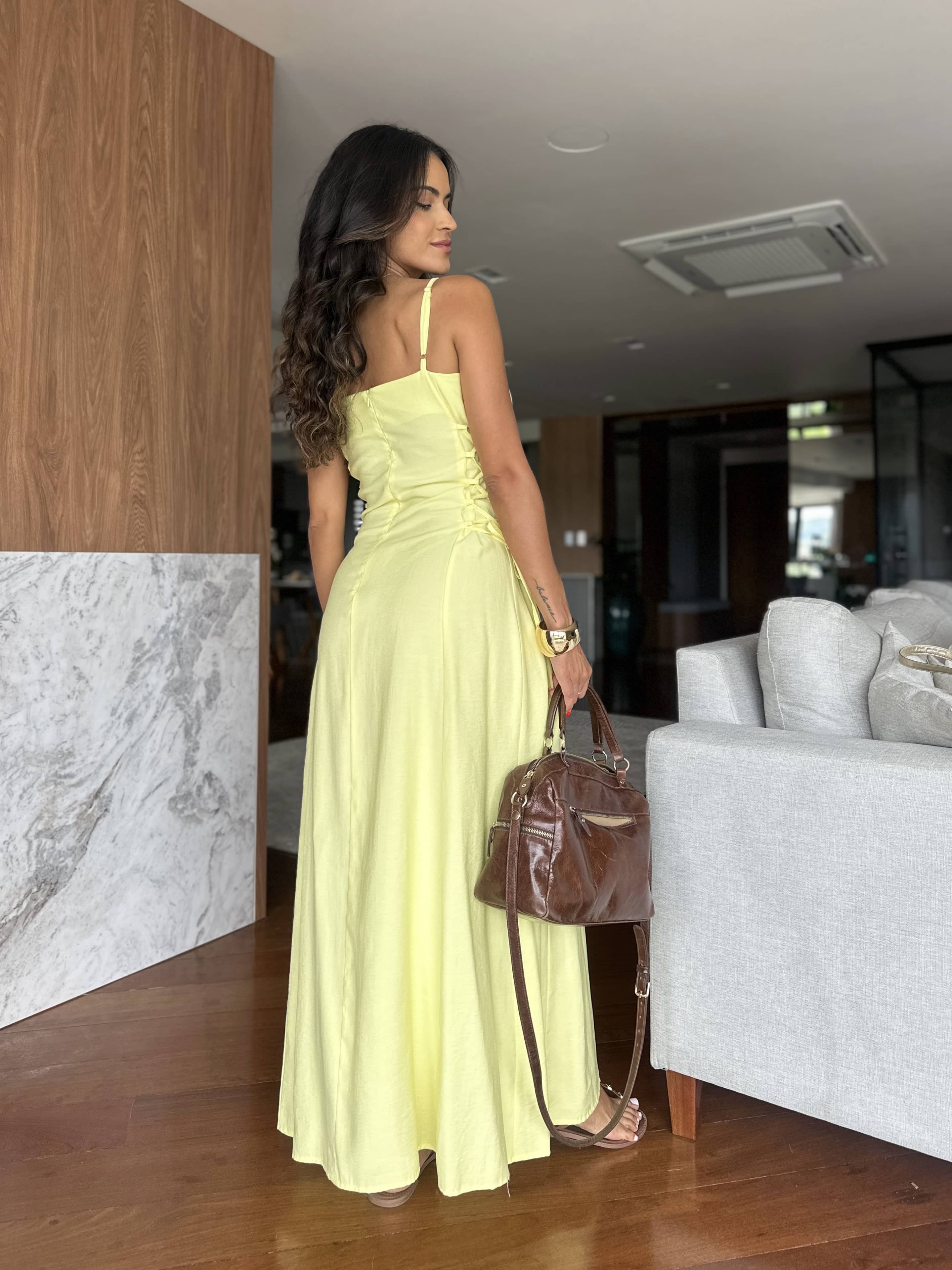 Vestido Amarelo Tassel