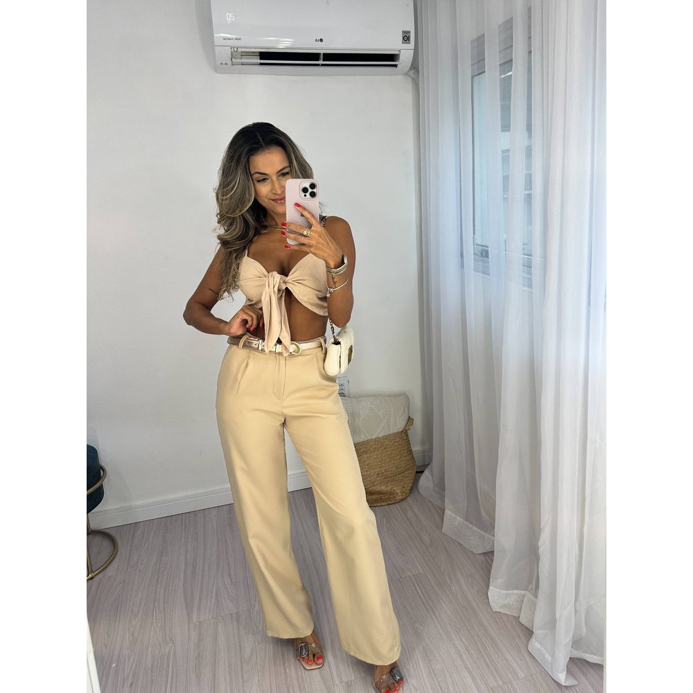 Calça Wide Leg Verona Nude