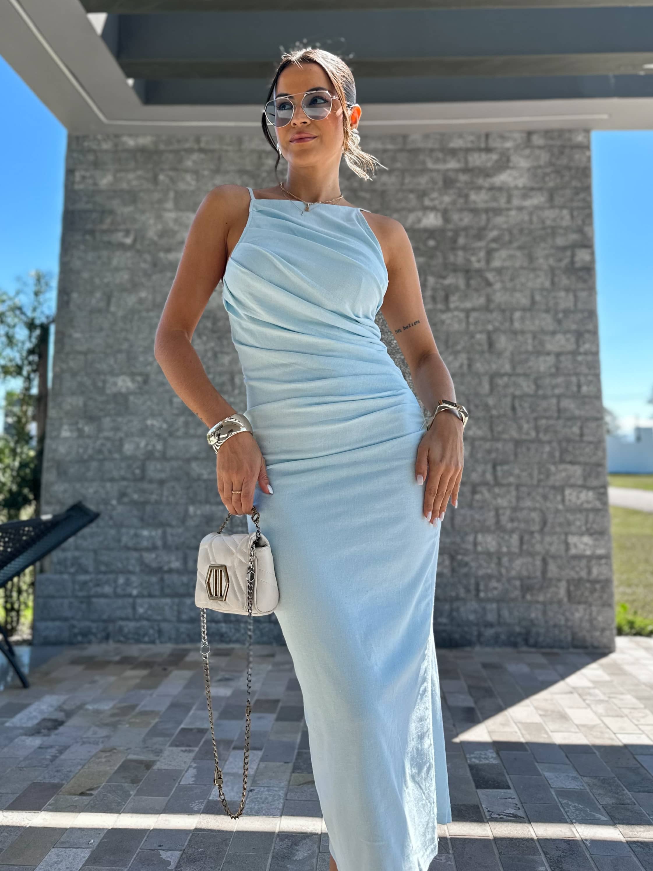 Vestido Azul Midi Liana