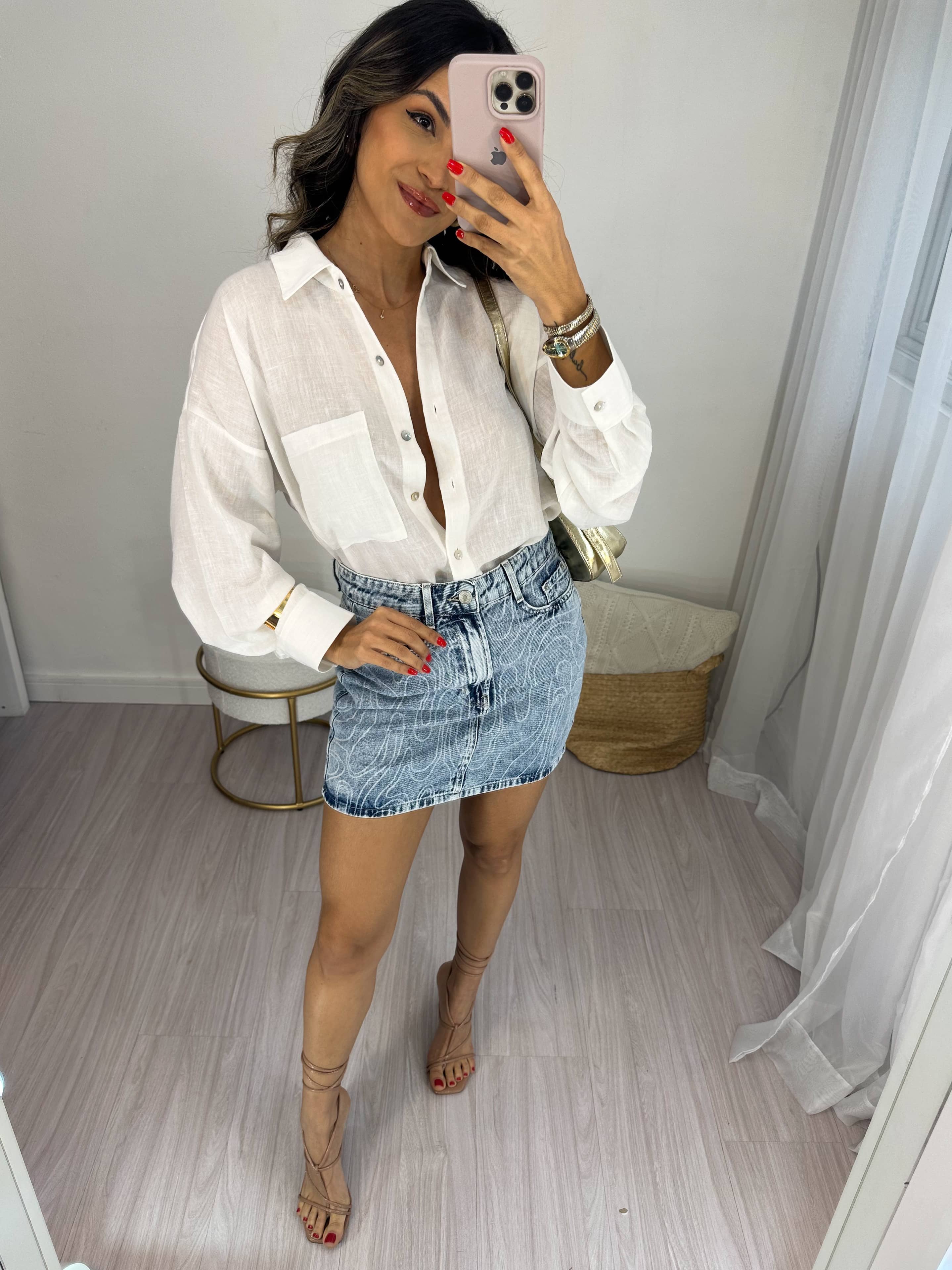 Mini Saia Jeans Elyna