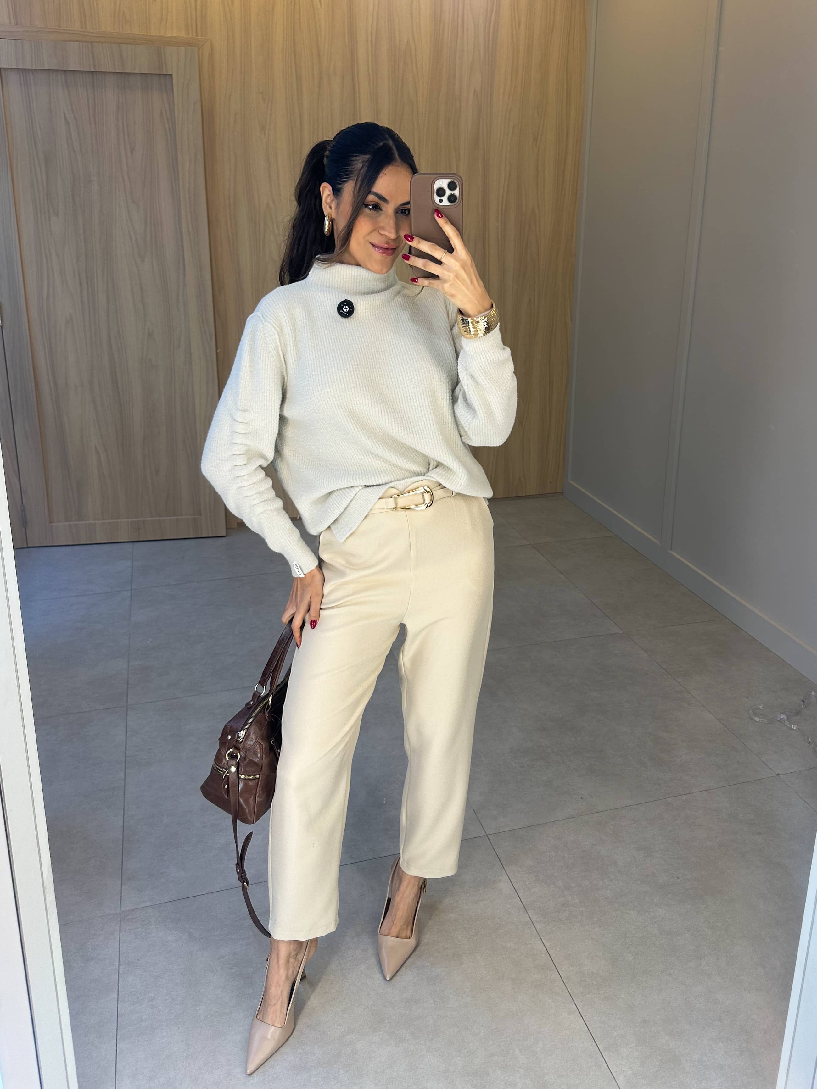 Calça Alfaiataria Nude Magie